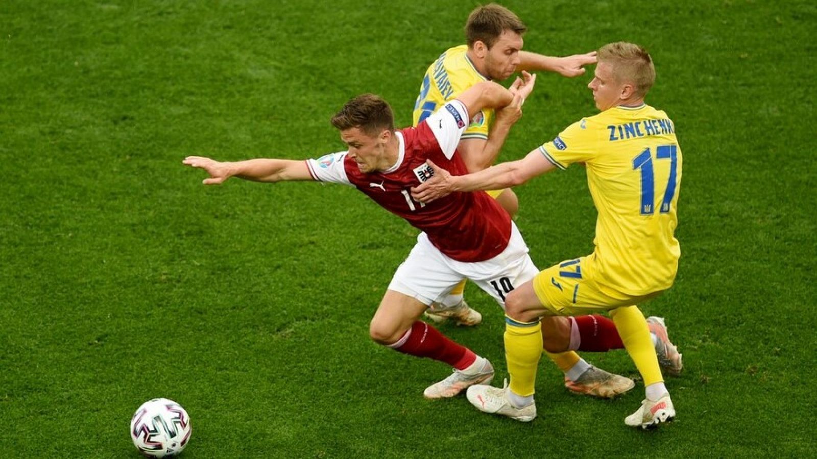 Imagen del partido Ucrania-Austria de la Eurocopa 2020
