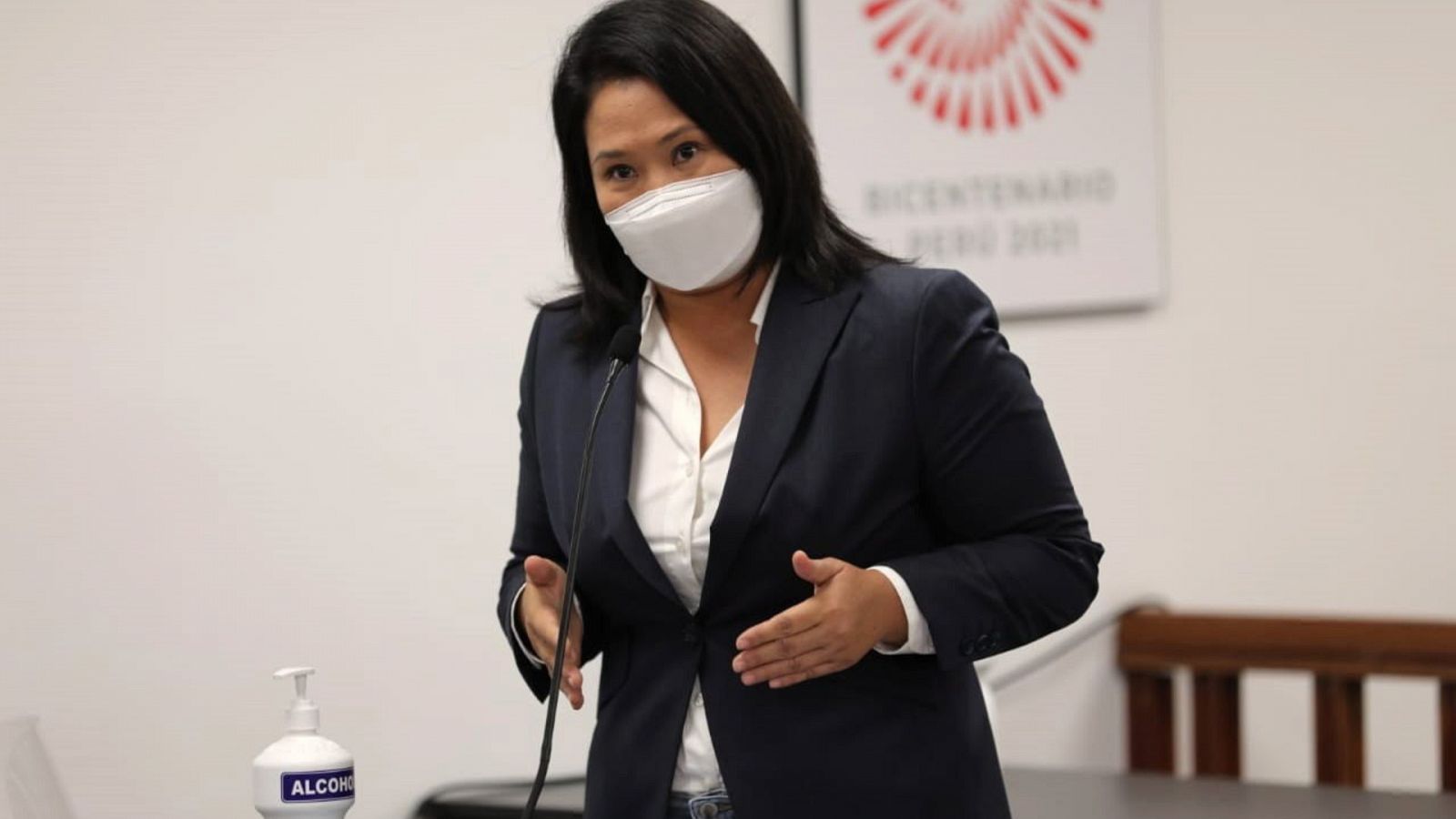 Keiko Fujimori durante la vista con el juez Víctor Zúñiga