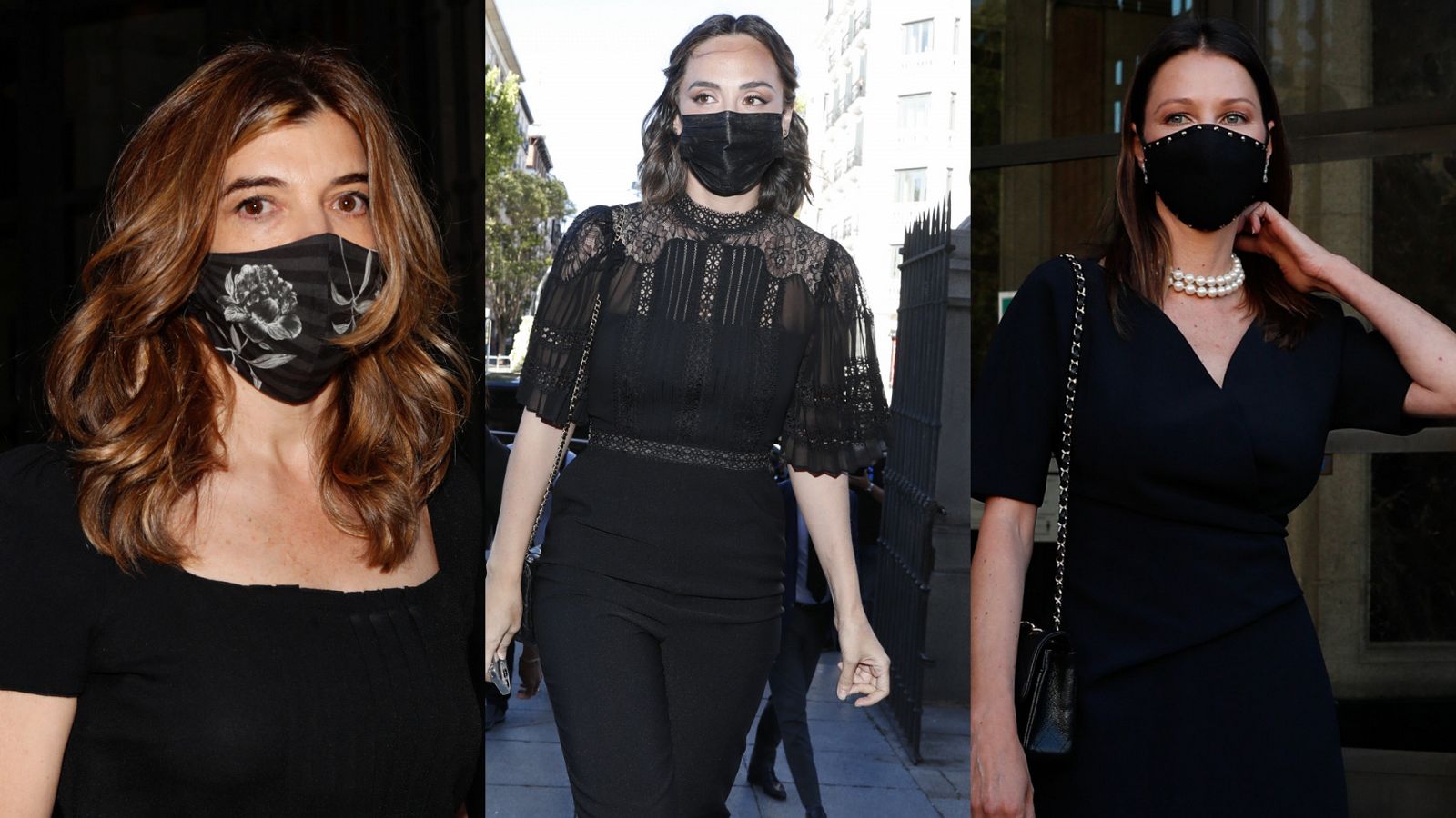 Xandra Falcó, Tamara Falcó y Esther Doña en el funeral de Carlos Falcó.