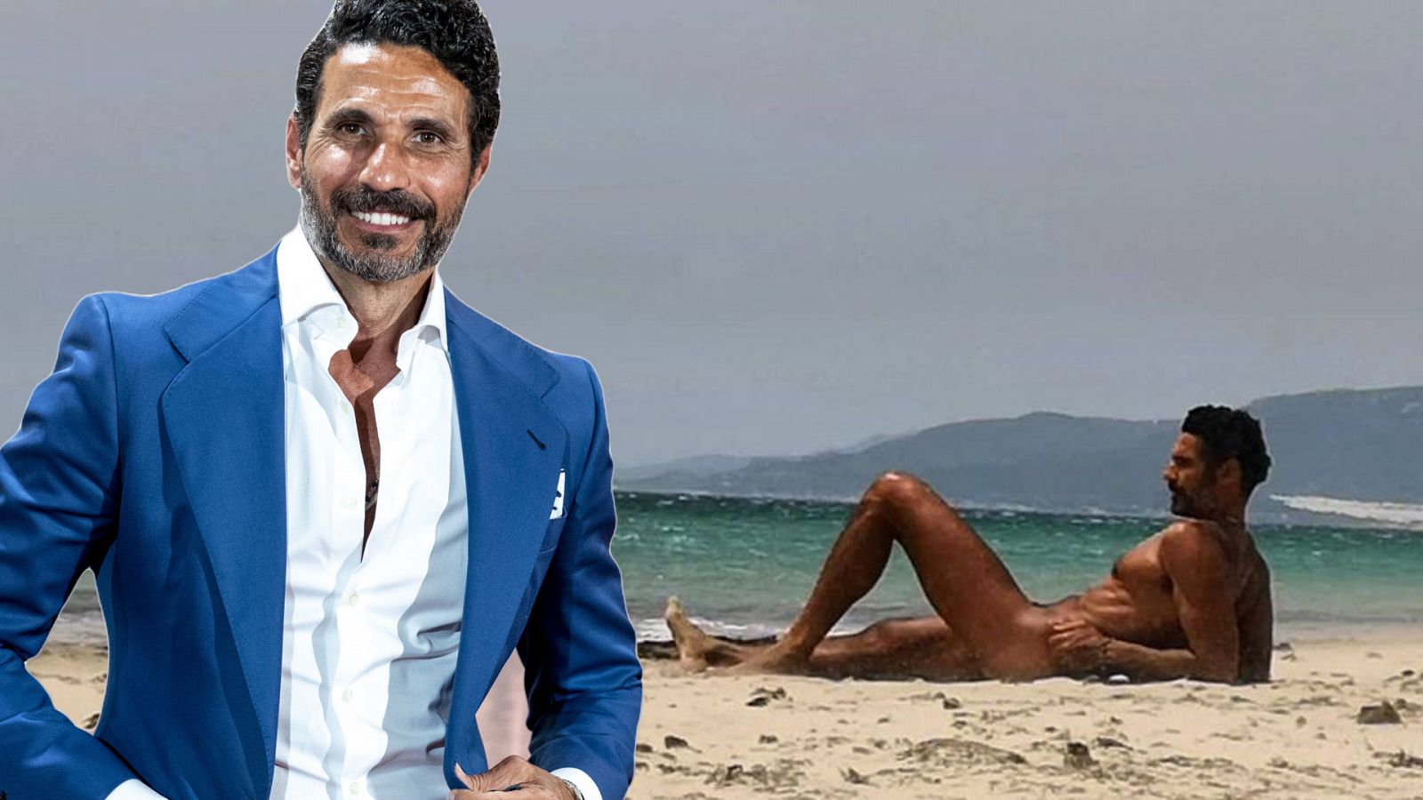 El torero Óscar Higares se da un baño de sol completamente desnudo en la costa de Cádiz.