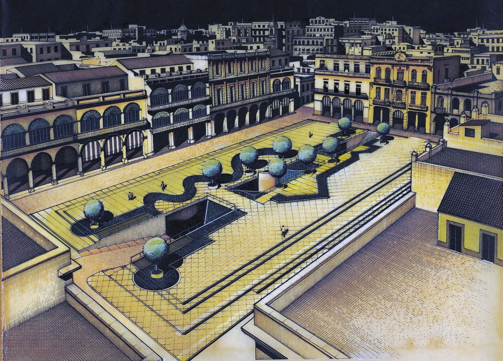 Renovación de la Plaza Vieja (Felicia Chateloin y Patricia Rodríguez, 1986)