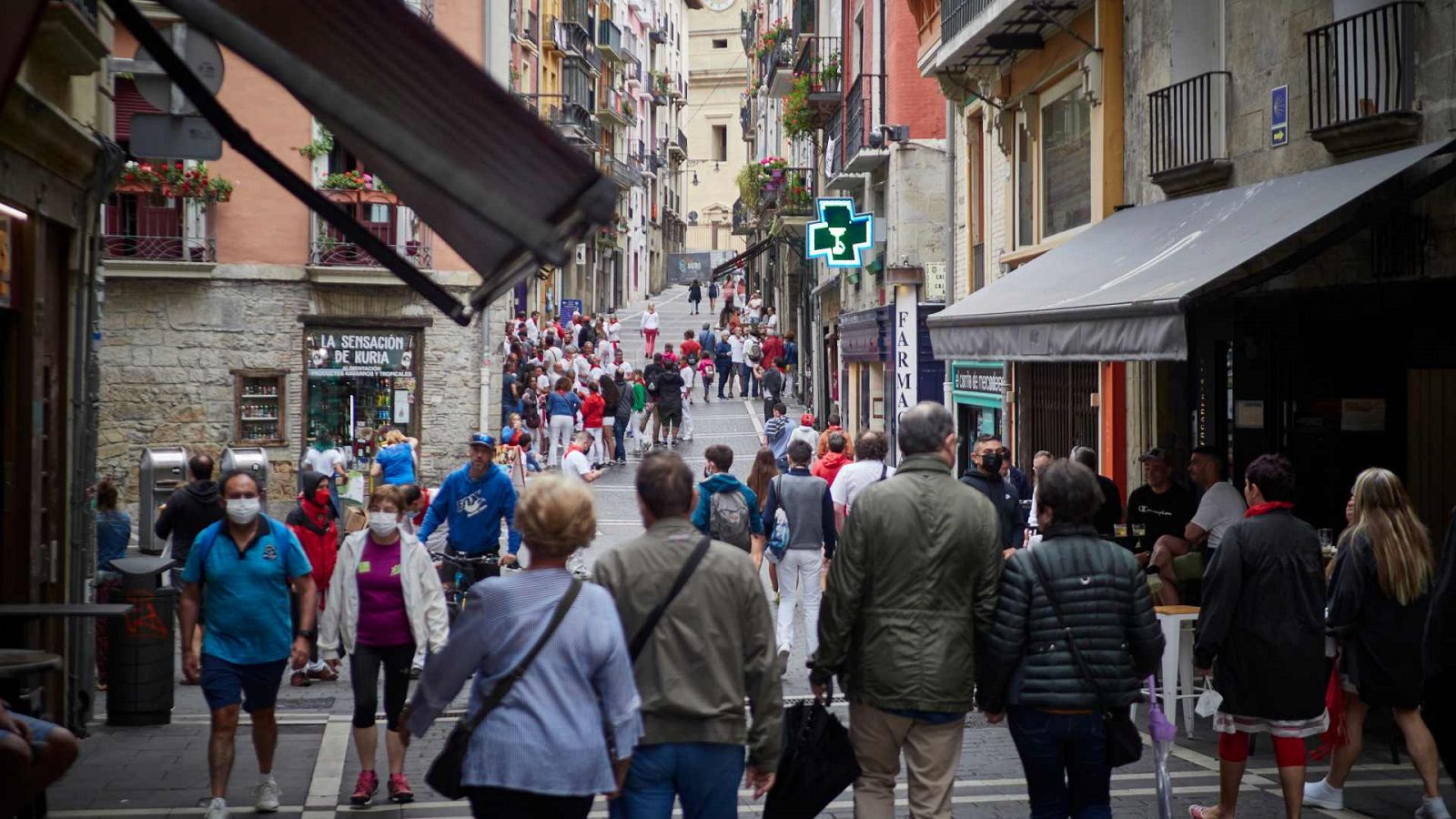 Una imagen reciente de una calle de Pamplona