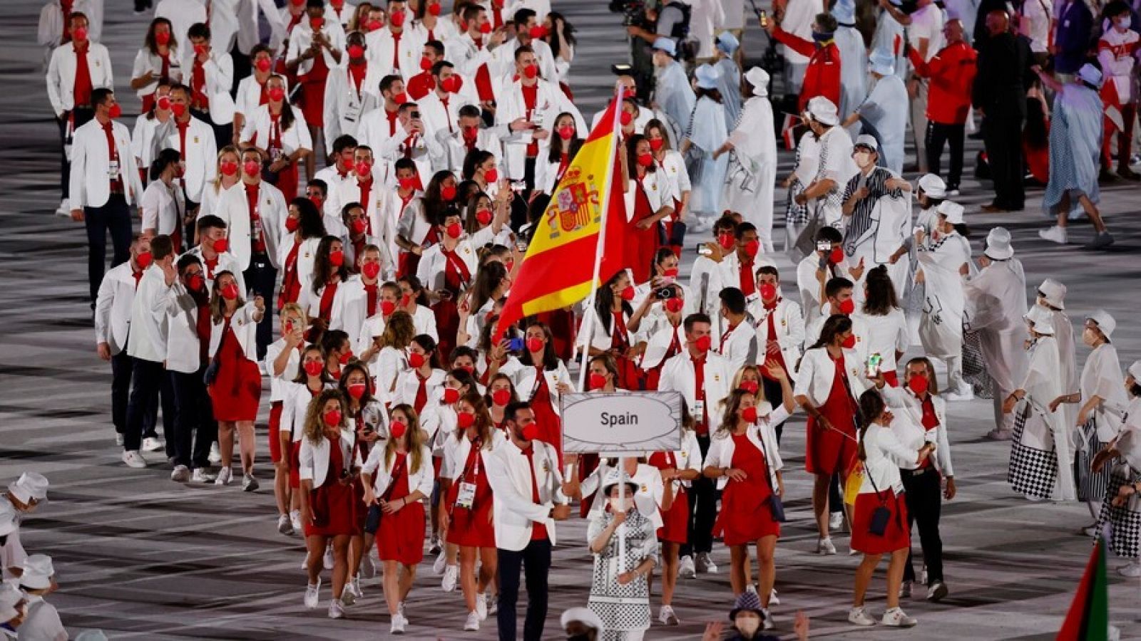 La delegación de España, en la ceremonia de inauguración de los Juegos de Tokio