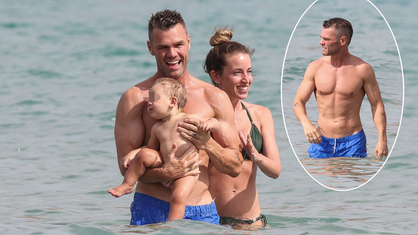 Fonsi Nieto y Marta Castro con su hijo Hugo de vacaciones en Ibiza