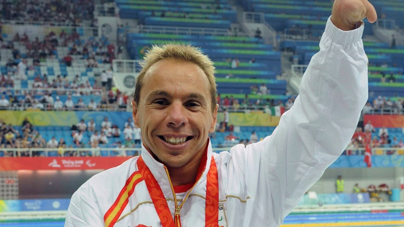 Xavi Torres ganando la plata en Pekín 2008