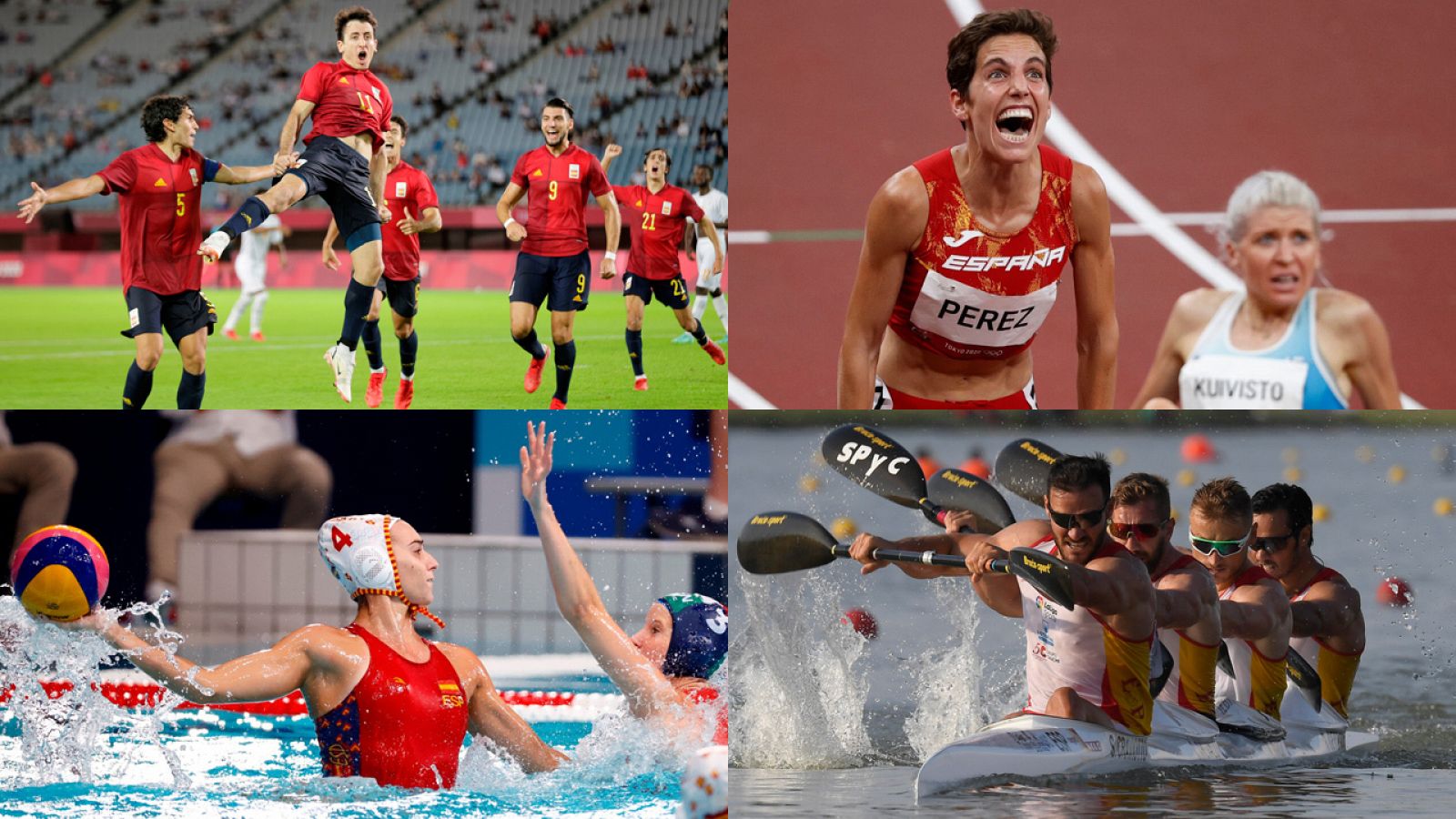 fútbol, atletismo, waterpolo y piragüismo español