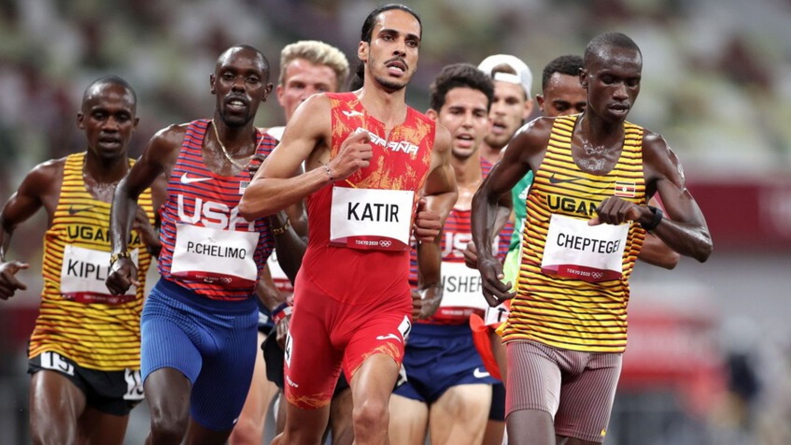 Imagen del atleta Mohamed Katir en las semifinales de los 5.000m de Tokyo 2020.