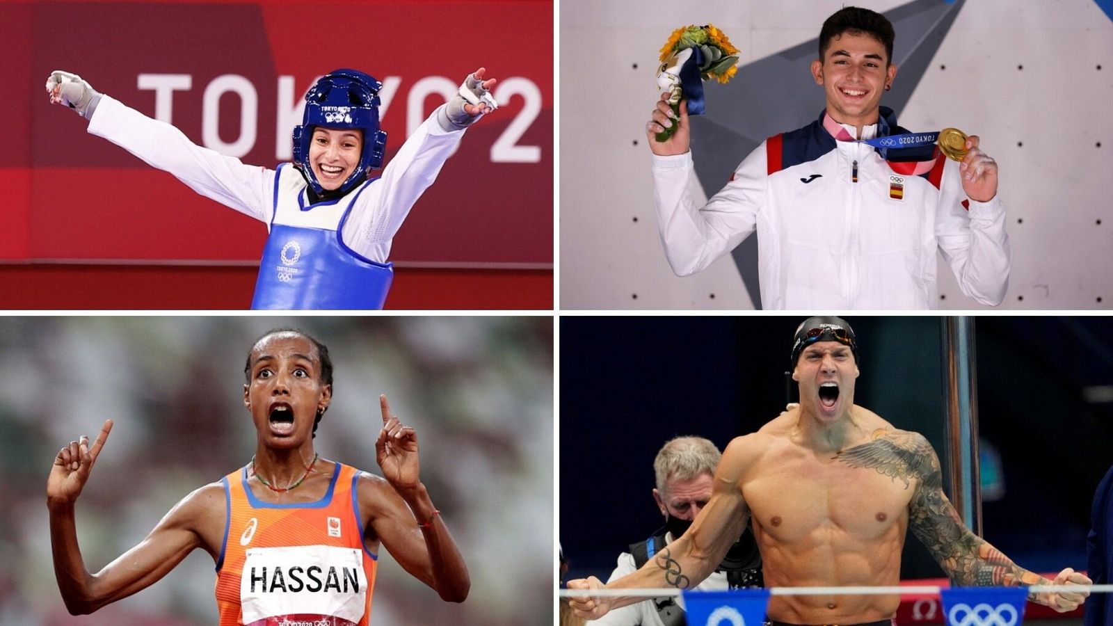 Cerezo, Dressel, Ginés y Hassan durante los Juegos Olímpicos
