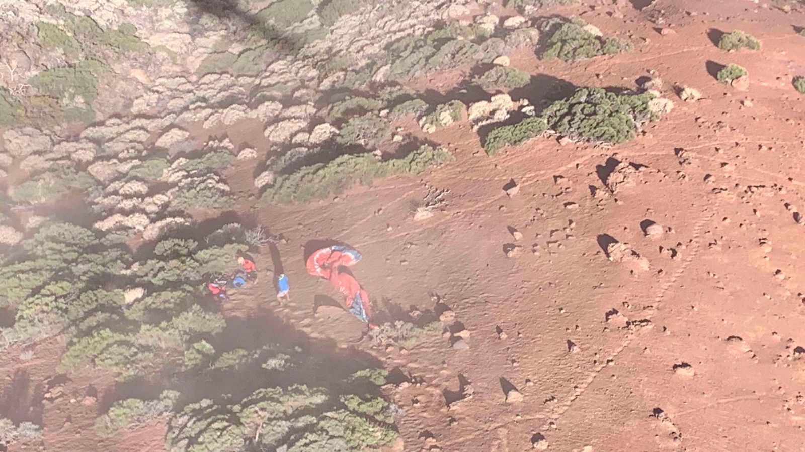 Imagen aérea del lugar del accidente facilitada por el 112 de Canarias