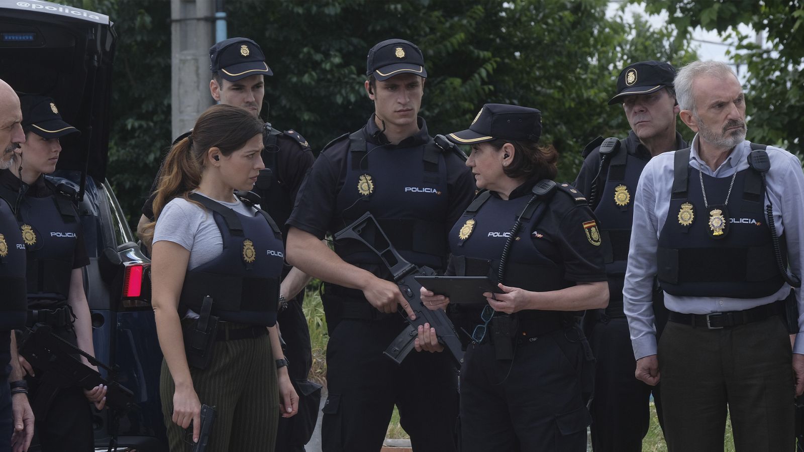 Los agentes de Distrito Sur en un operativo