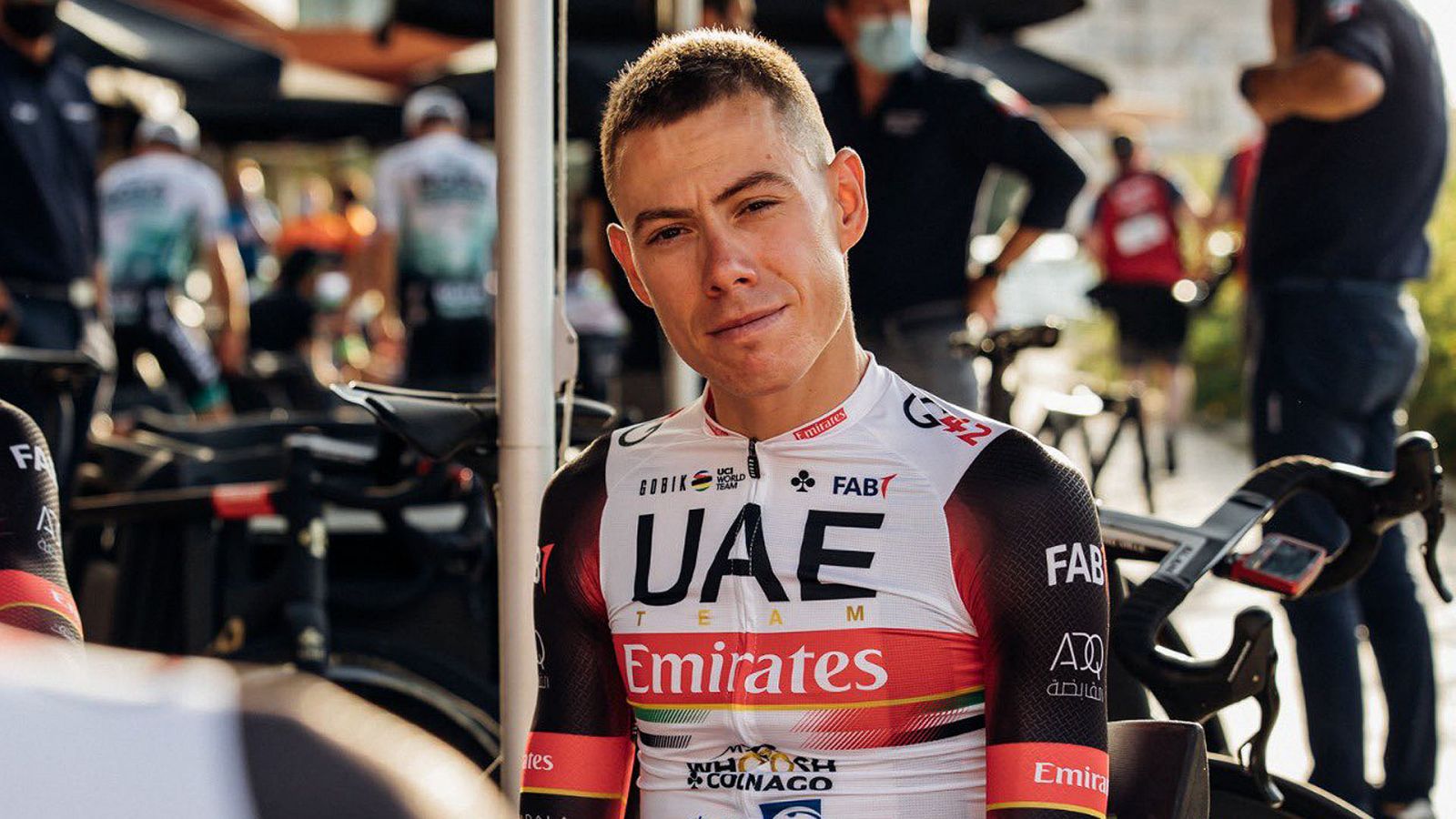 Imagen del ciclista catalán del UAE, David de la Cruz, durante la preparación de la Vuelta 2021.