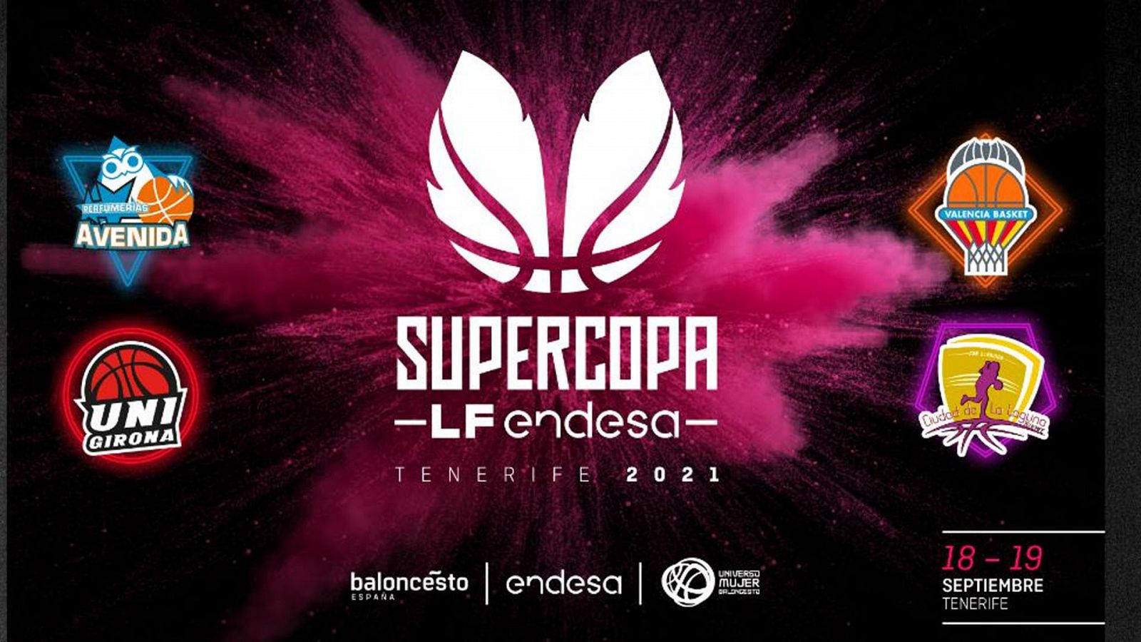 Perfumerías Avenida, Spar Girona, Valencia Basket y Clarinos Tenerife se jugan la Supercopa.