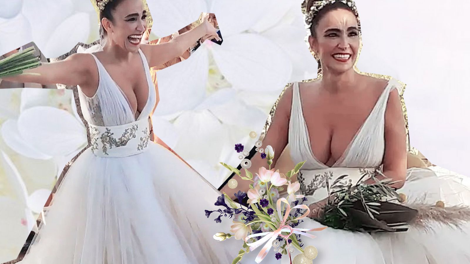 Cristina Rodríguez, feliz y ella misma en el traje de novia de Emilio Salinas
