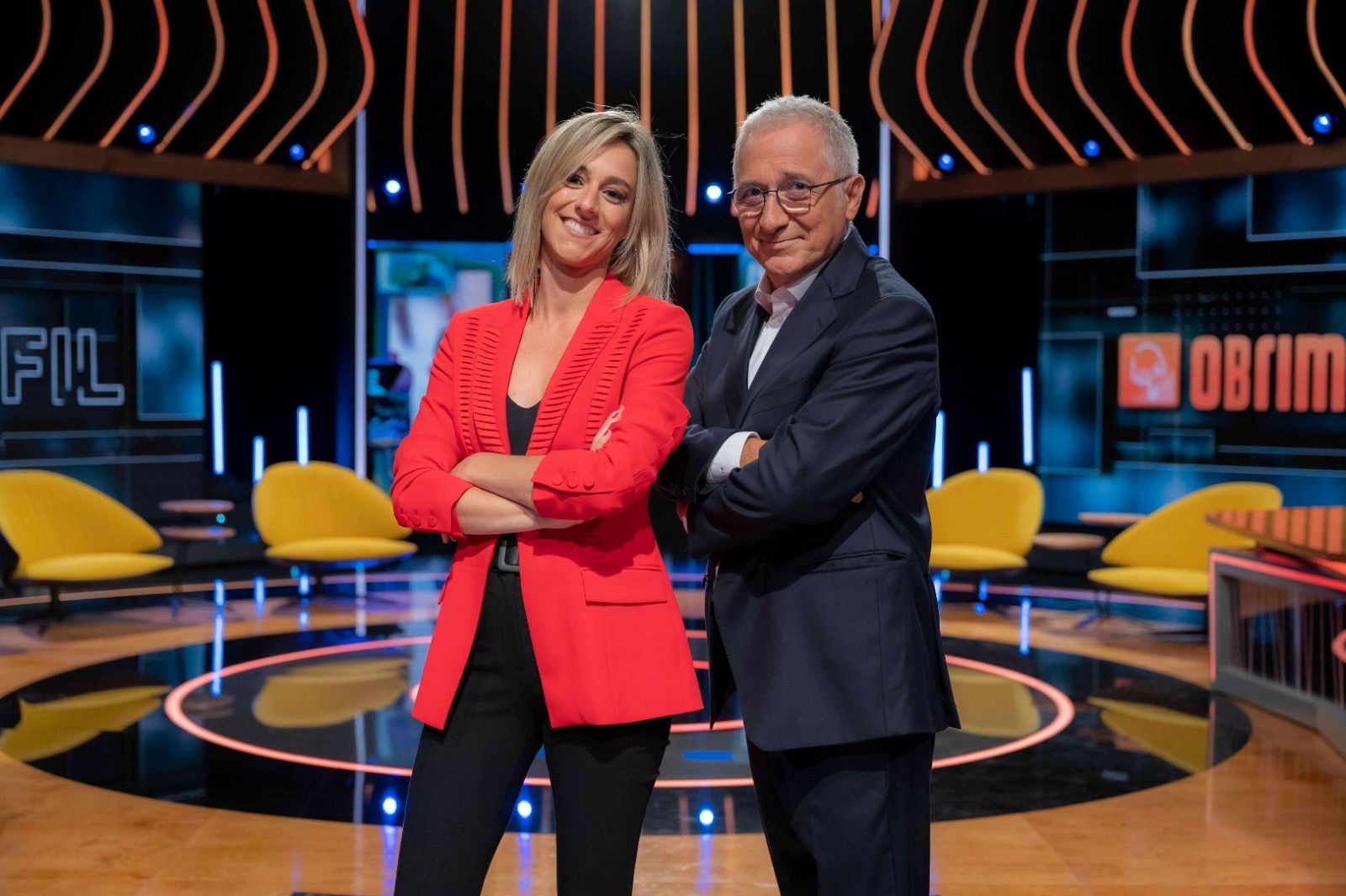 Xavier Sardà i Ana Boadas al plató del programa