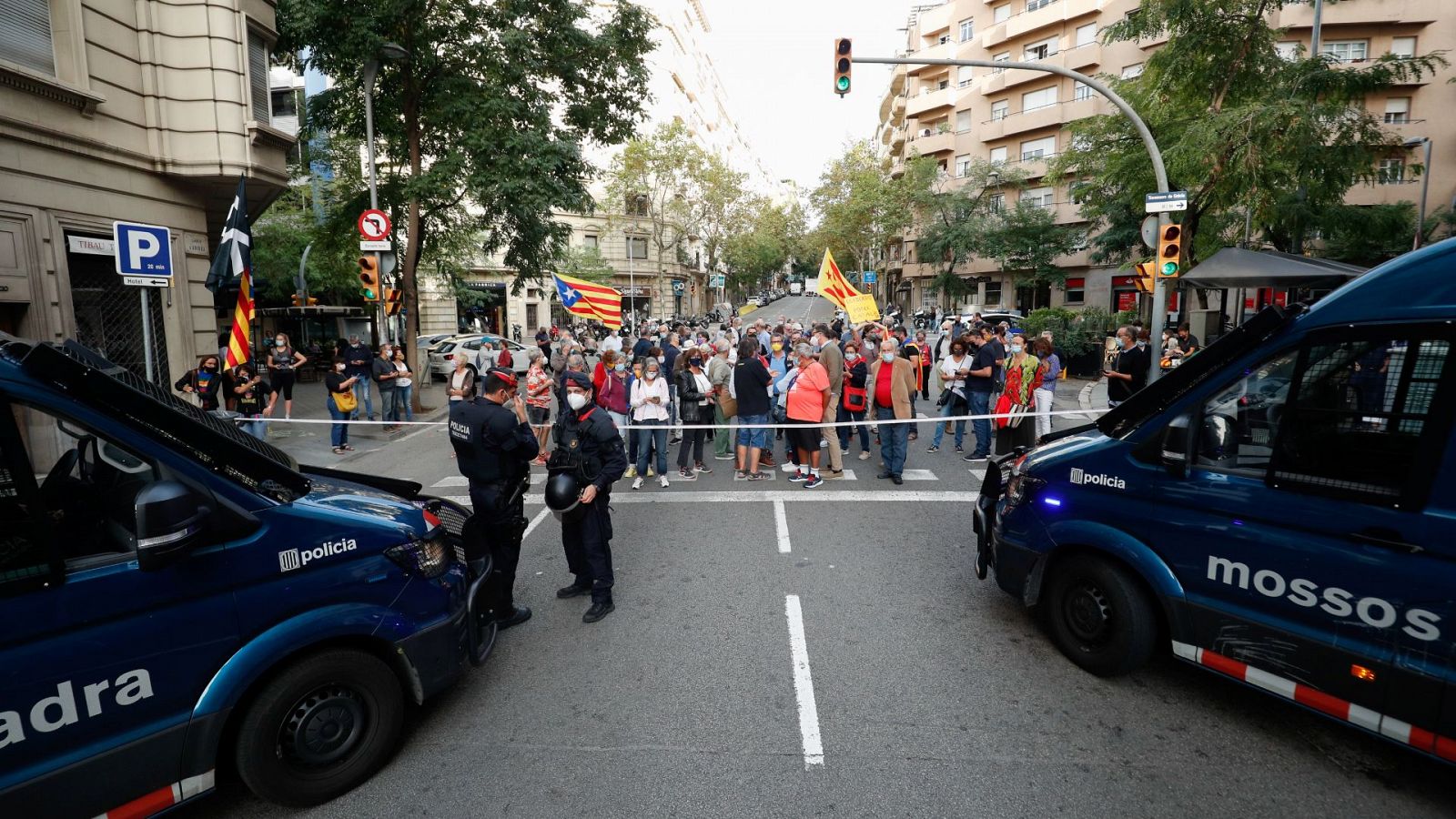 Protesta en Barcelona tras el arresto de Puigdemont