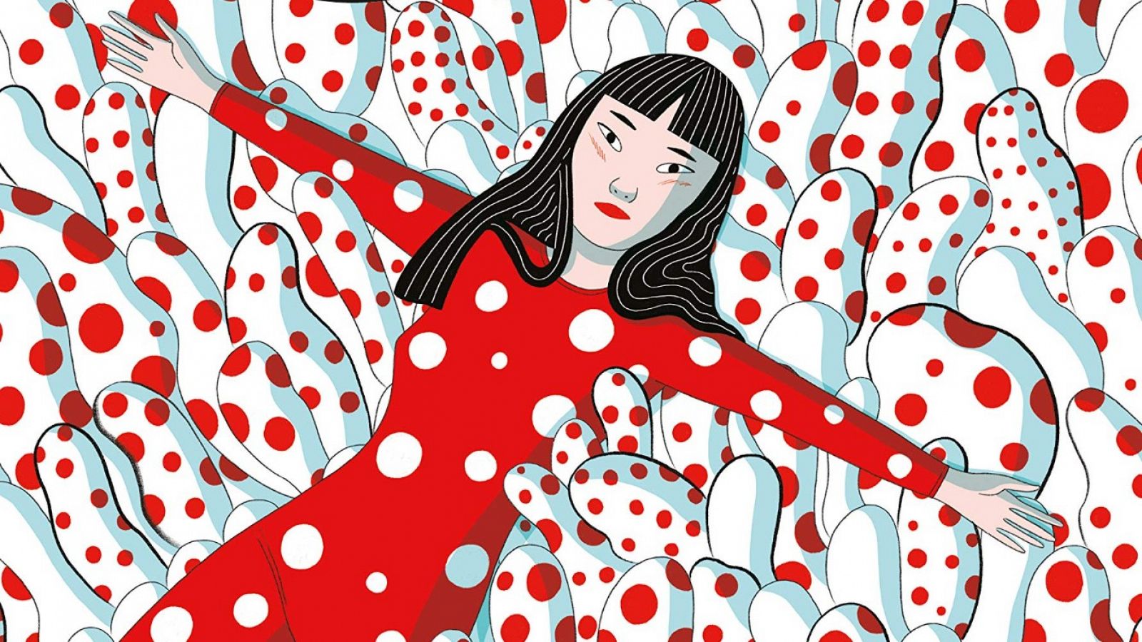 Detalle de la portada de 'Kusama', de Elisa Macellari