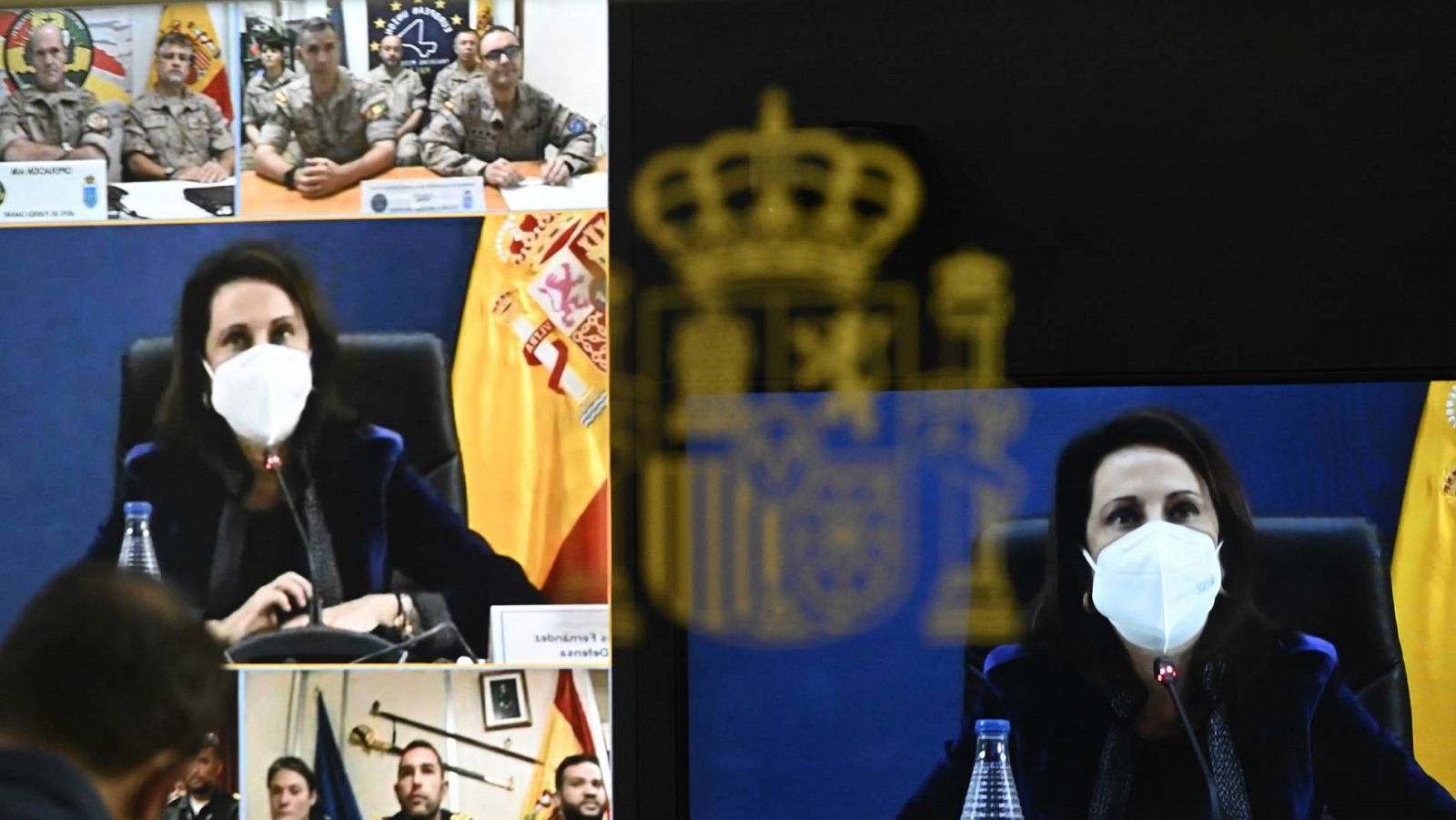 La ministra de Defensa, Margarita Robles, felicita a las tropas en el exterior por videoconferencia