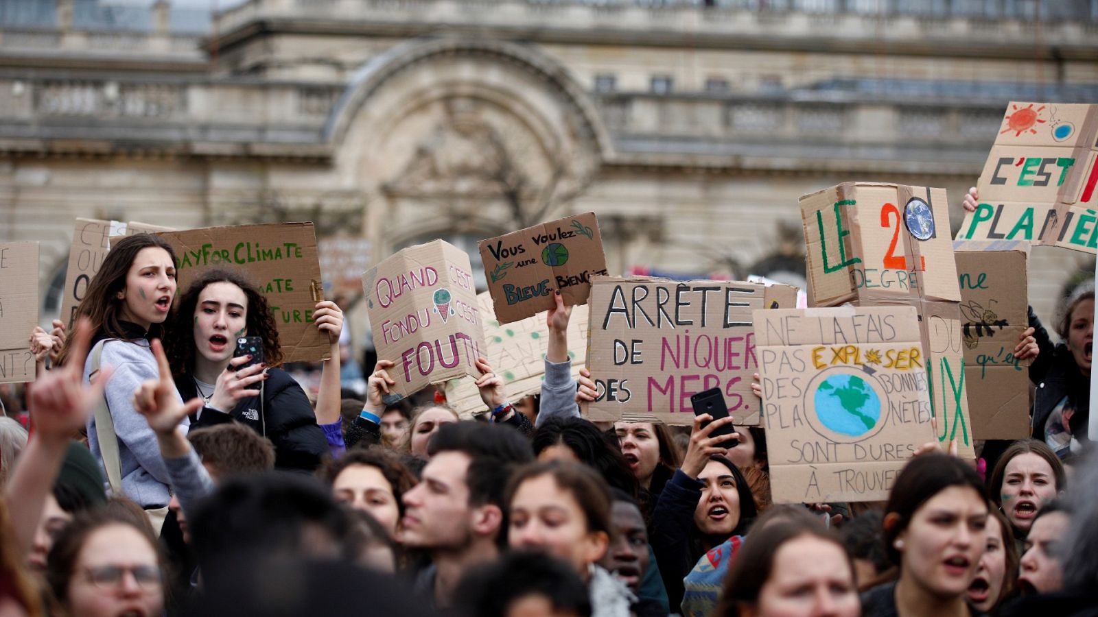 Manifestación contra el cambio climático en París en 2019