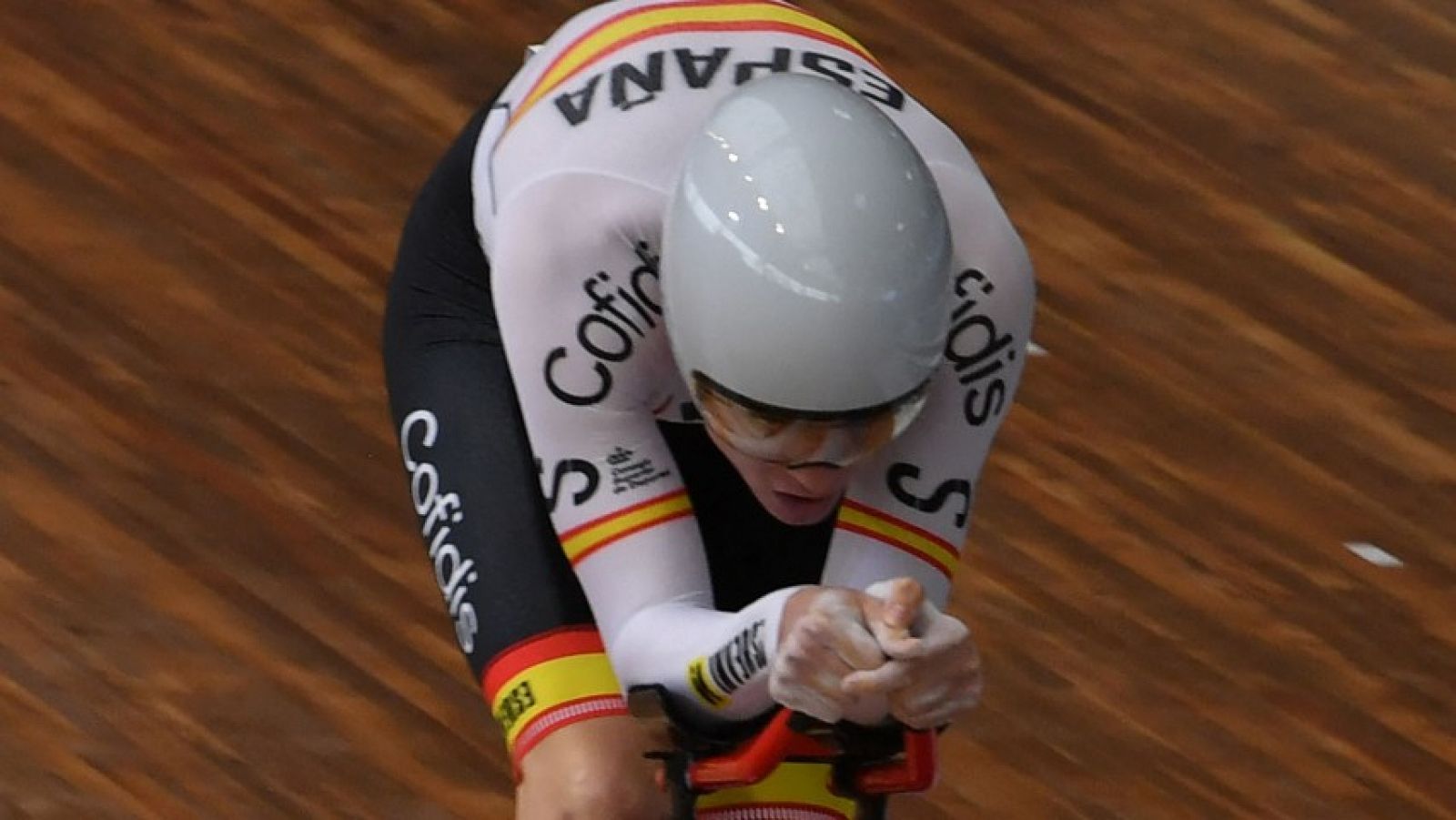Erik Martorell druante los Mundiales de ciclismo en pista de Roubaix.