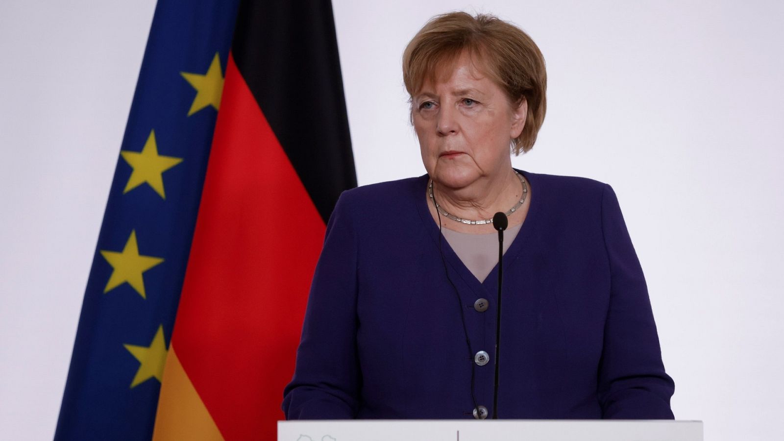 La canciller alemana Angela Merkel durante la conferencia