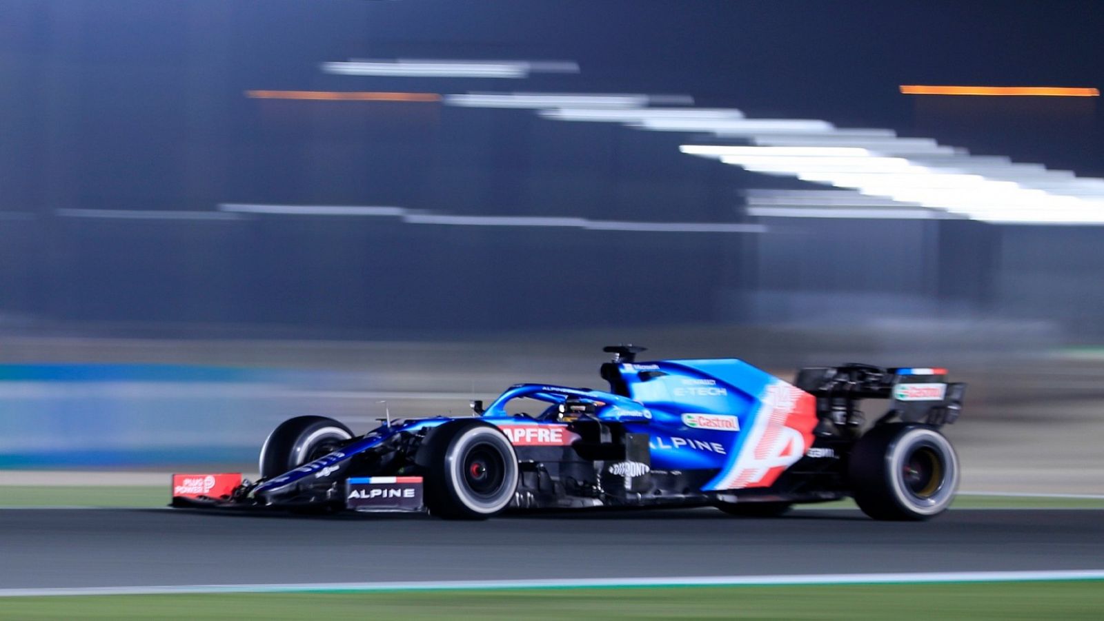  Imagen del coche de Fernando Alonso durante el GP de Qatar