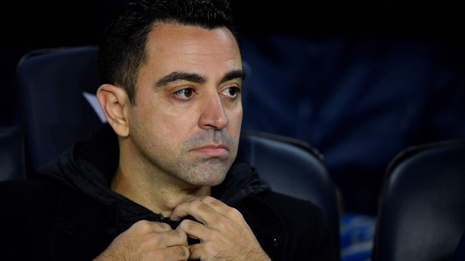 Xavi Hernández, en el Barça - Espanyol.