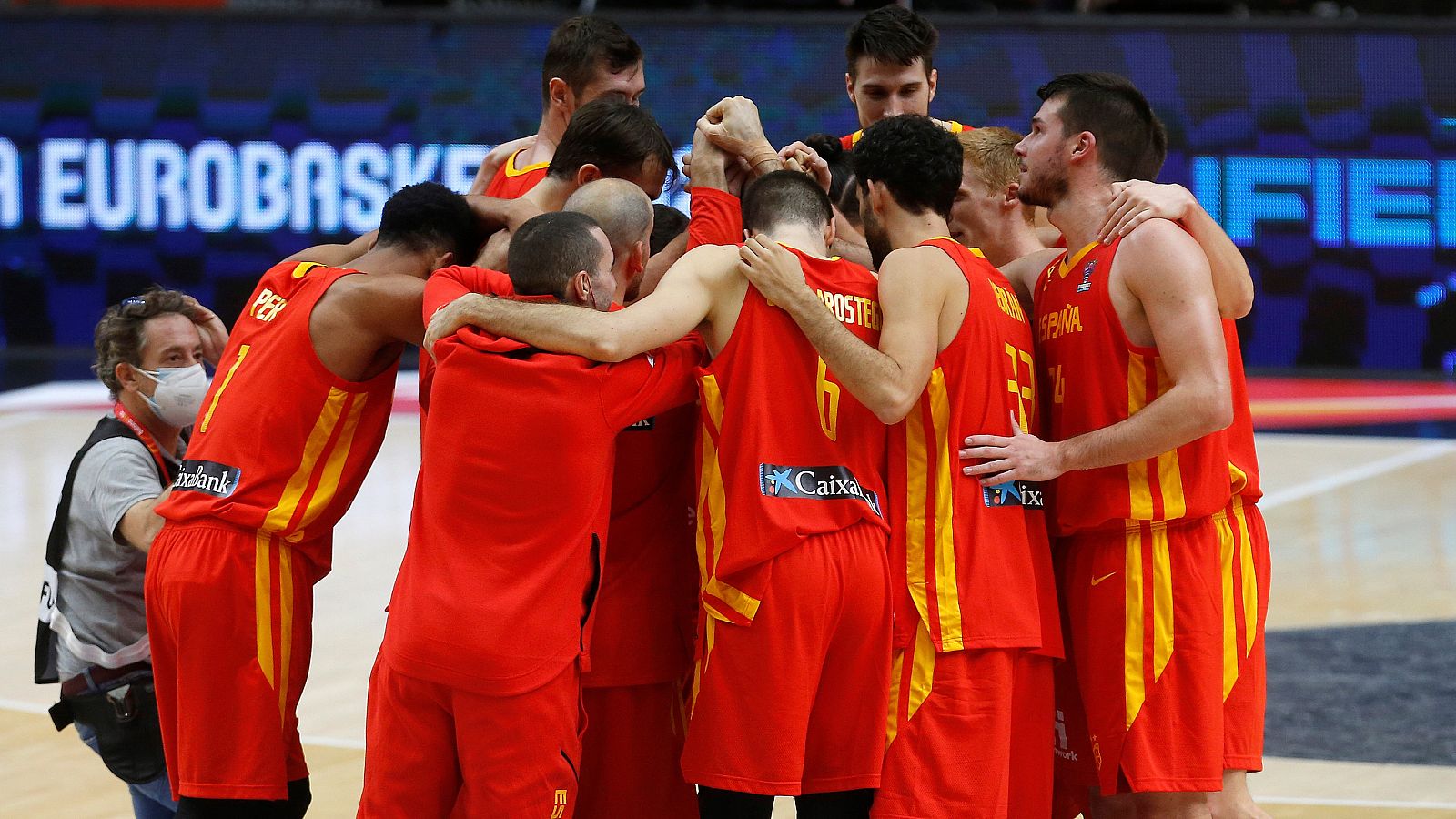 La selección, en la pasada fase de clasificación para el Eurobasket 2022.