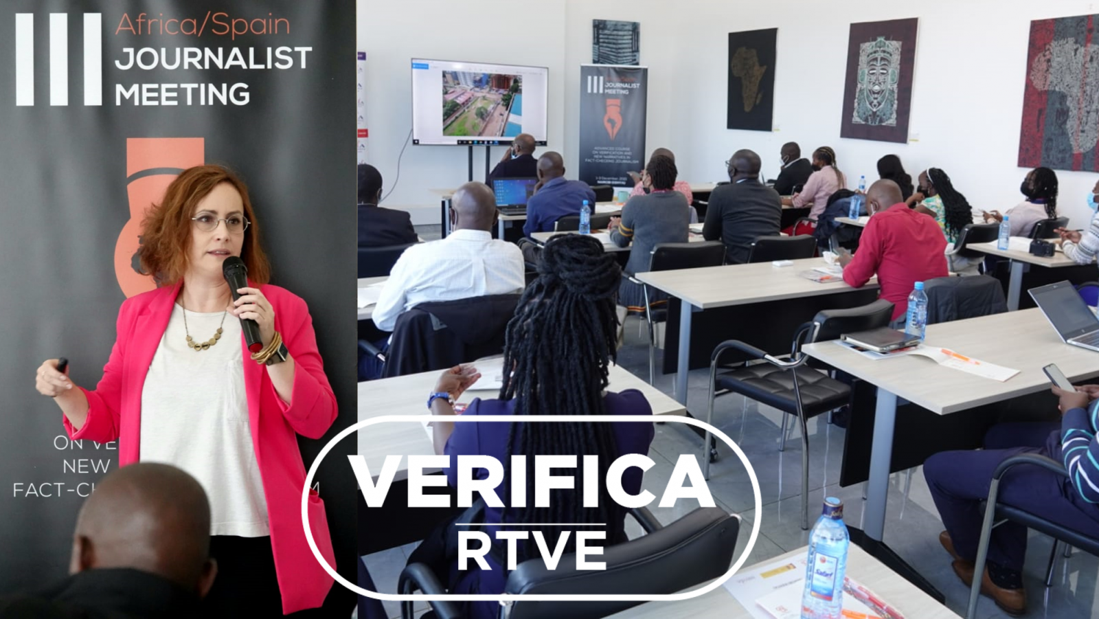 Myriam Redondo responsable de VerificaRTVE en el Encuentro de periodistas África España con sello VerificaRTVE
