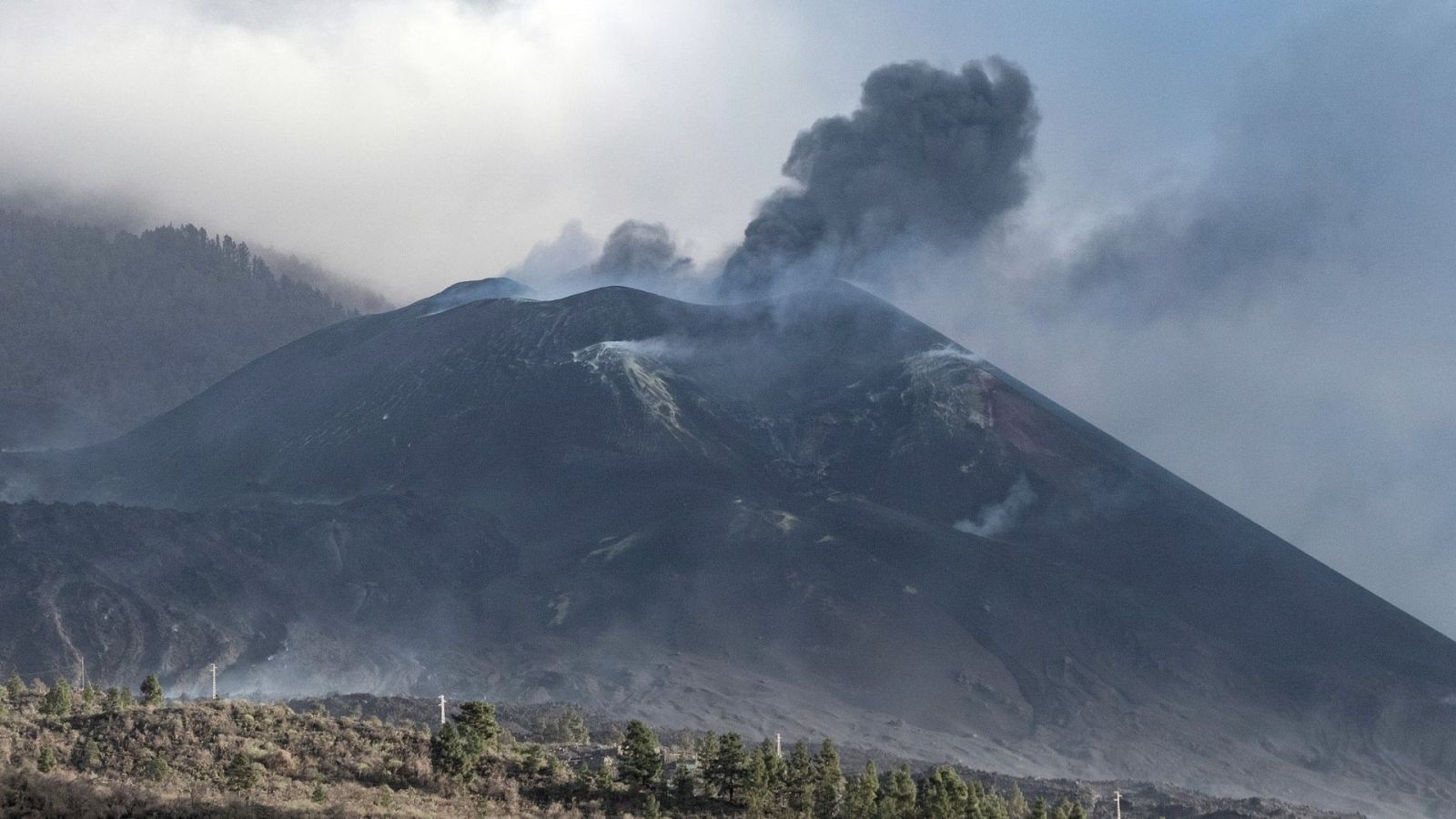 El volcán de Cumbre Vieja, en La Palma