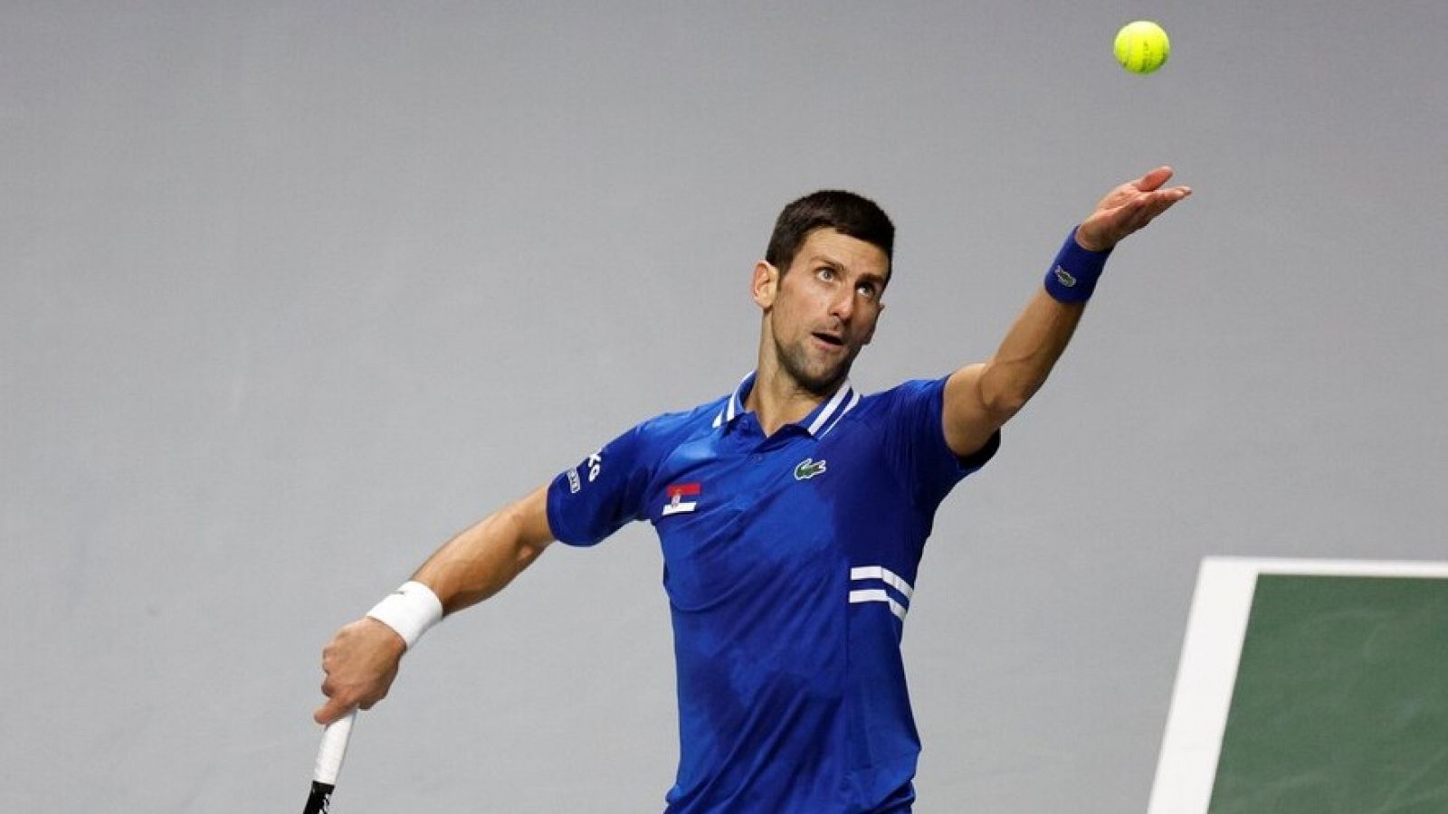 Imagen del tenista serbio Novak Djokovic durante la pasada Copa Davis 2021.