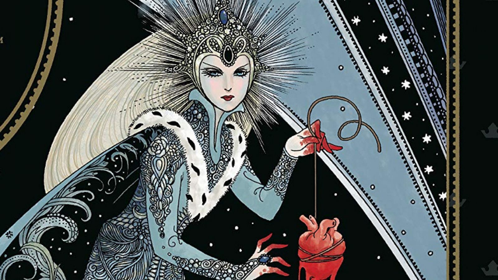 Detalle de la portada de Portada de 'Nieve, cristal, manzanas'