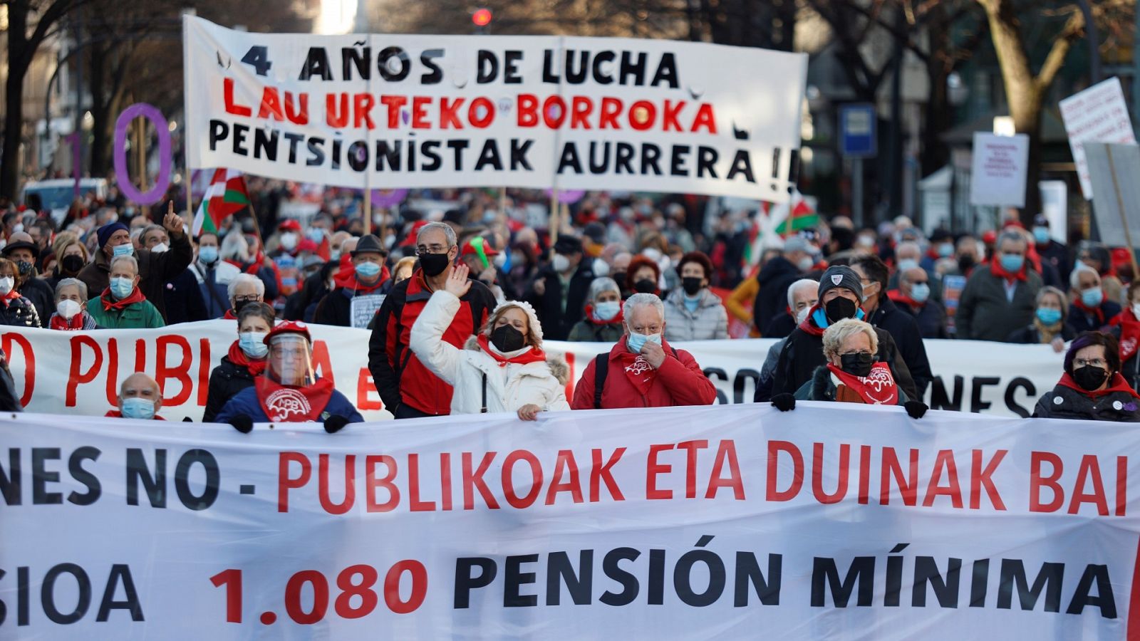 El Movimiento de Pensionistas se manifiesta en Bilbao