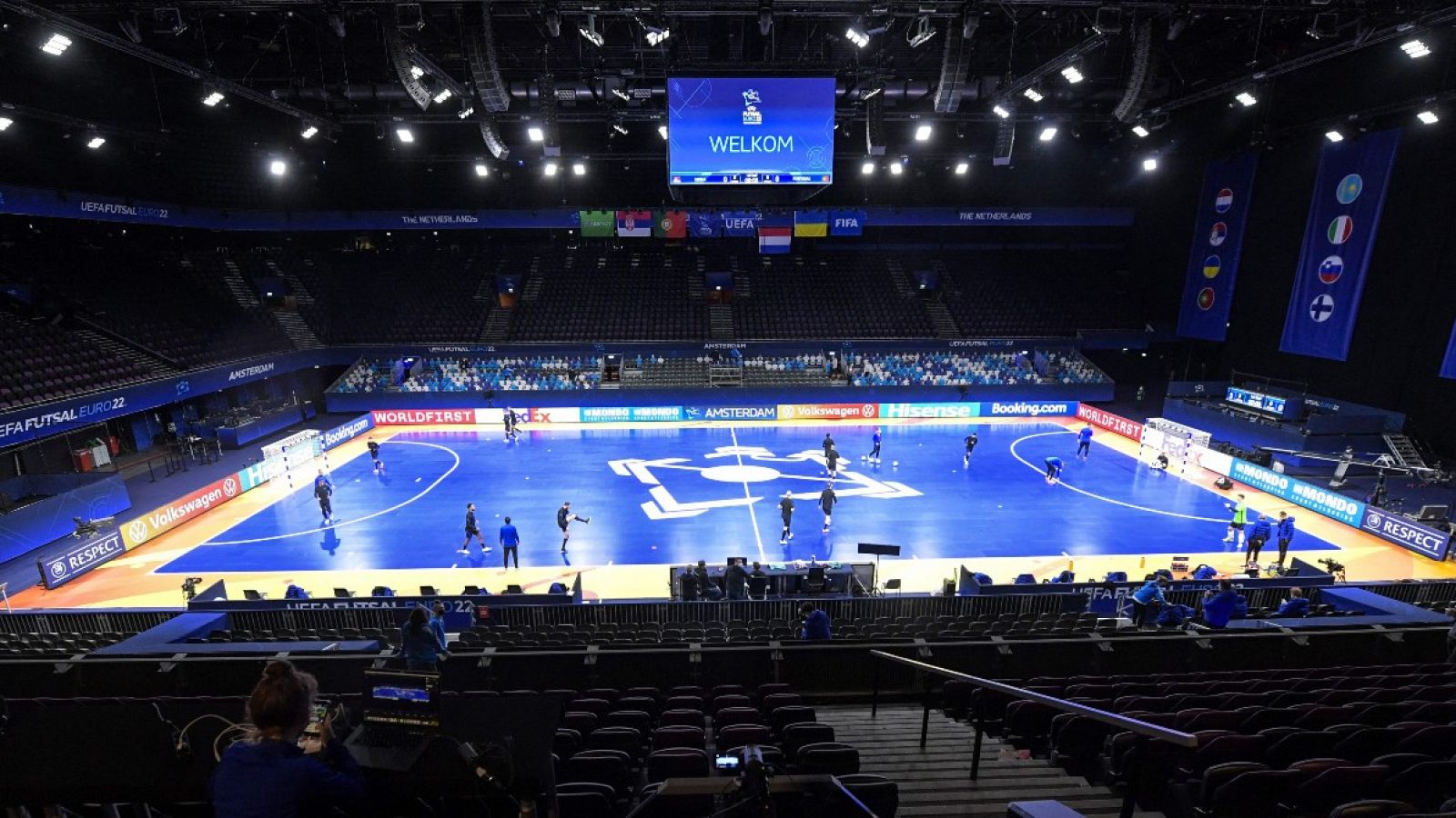 Imagen del pabellón Ziggo Dome de Amsterdam, sede del Europeo de futsal 2022.