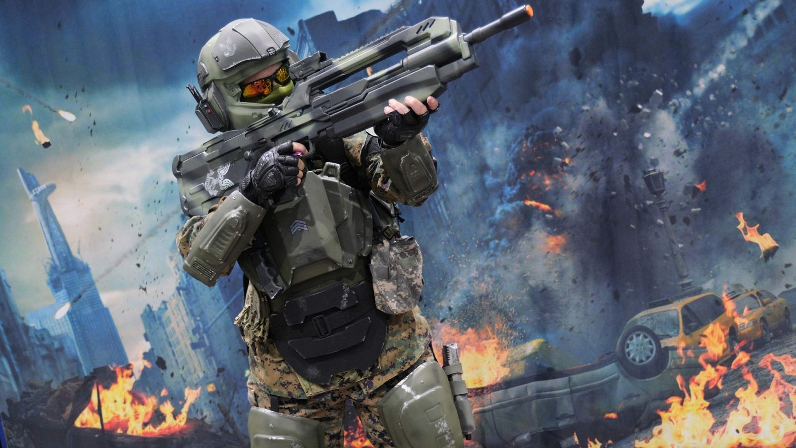 Un hombre disfrazado de marine de 'Halo' en la Comic Con de San Diego