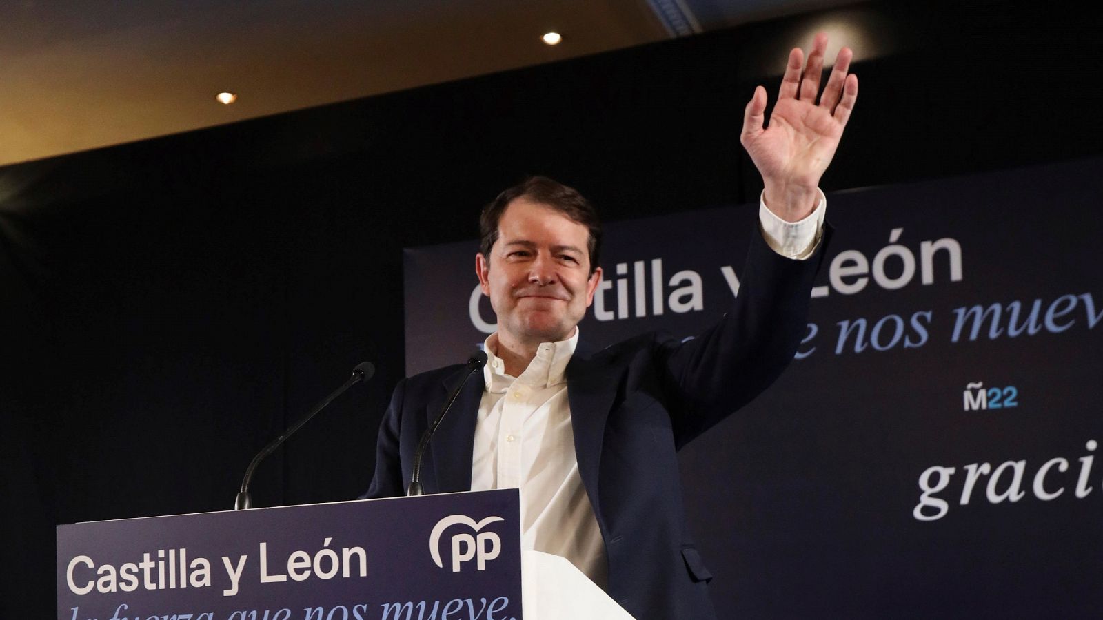 Alfonso Fernández Mañueco comparece en Salamanca tras conocerses los resultados electorales