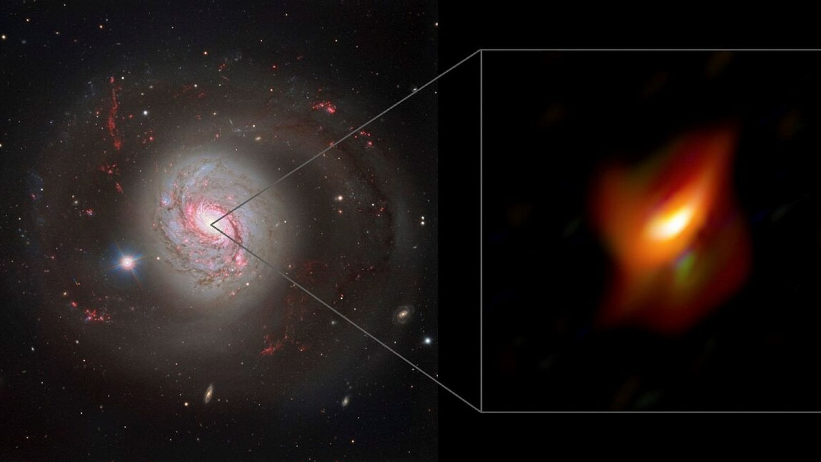 Observaciones de la densa nube de polvo que oculta un agujero negro supermasivo en el centro de la cercana galaxia Messier 77