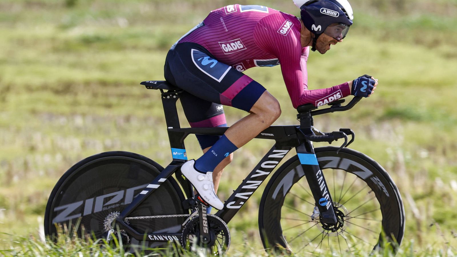 Alejandro Valverde, durante la contrarreloj de O Gran Camiño