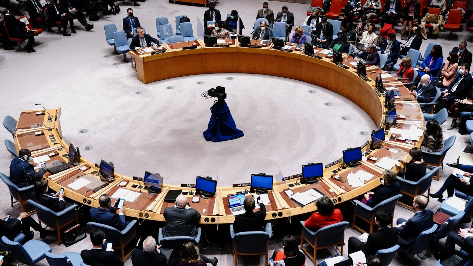 Vista general de una reunión de emergencia del Consejo de Seguridad de la ONU