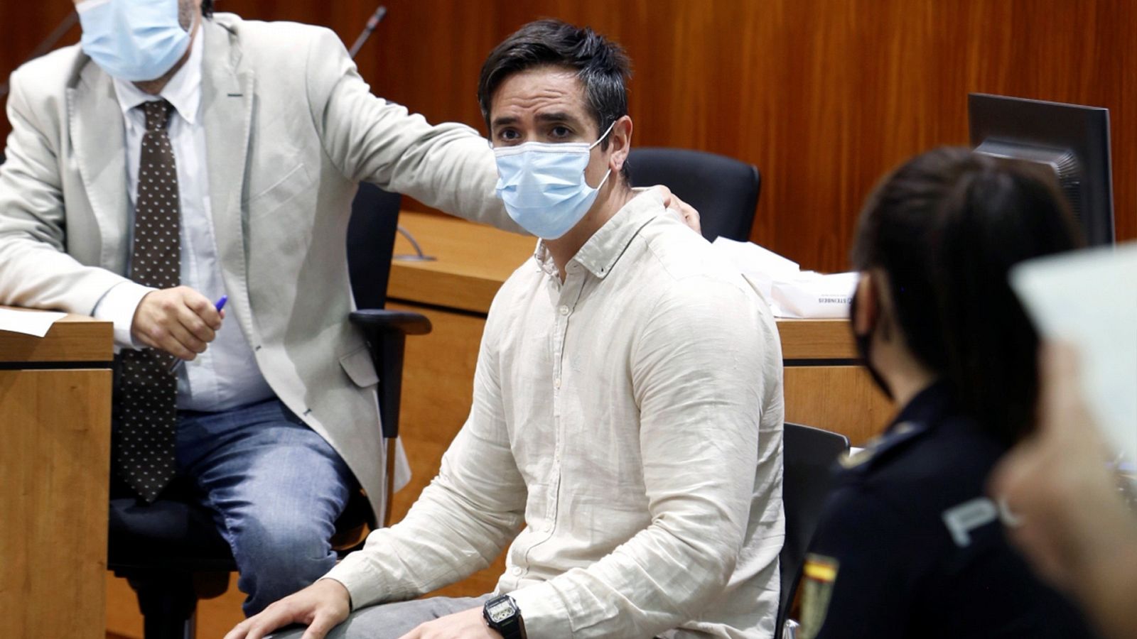 Rodrigo Lanza, en una imagen del juicio por el 'crimen de los tirantes' en septiembre de 2020