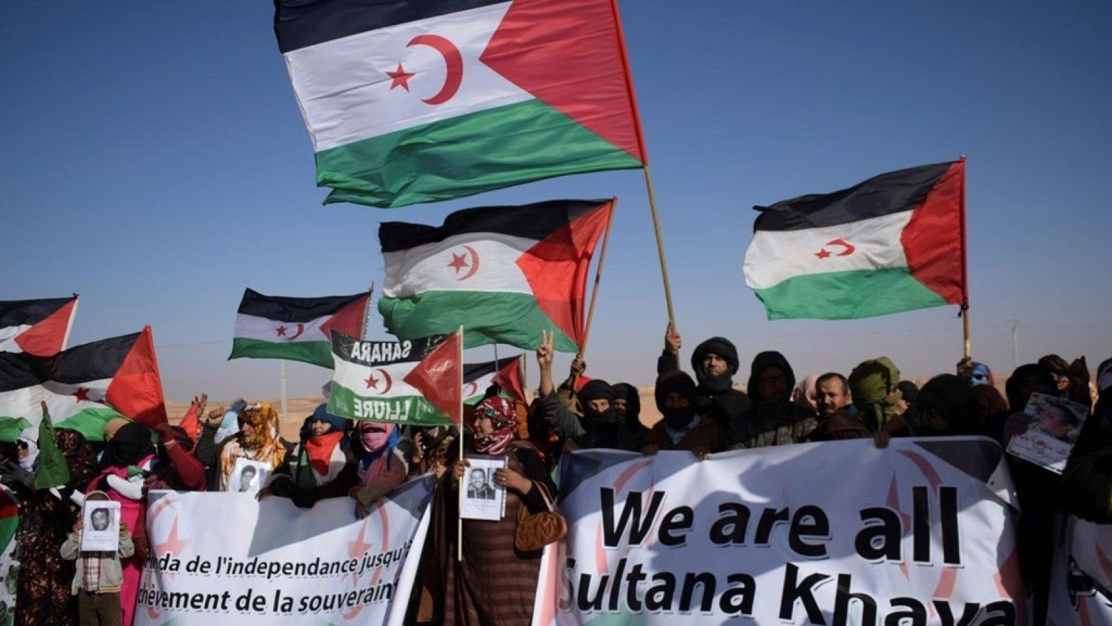 Refugiados saharauis se manifiestan en los campamentos de Tinduf por la autodeterminación del Sáhara 