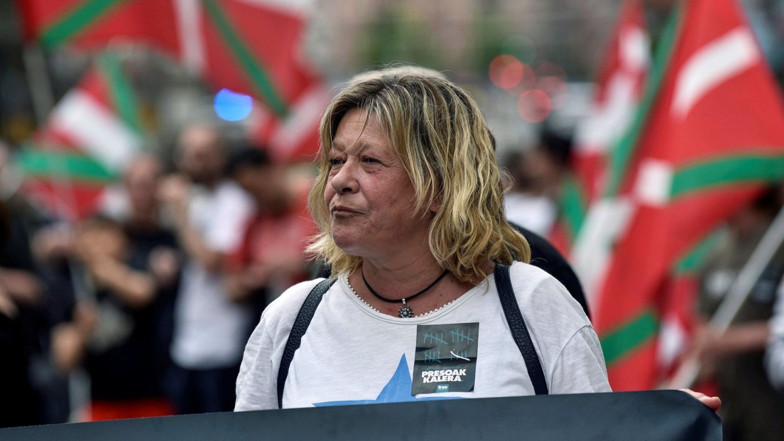 La abogada Arantza Zulueta durante una manifestación