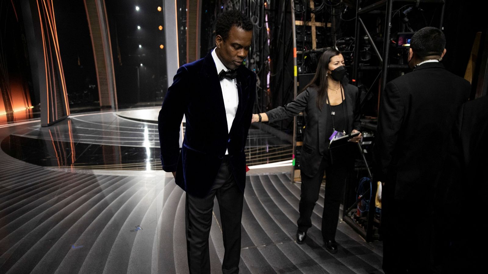 El humorista Chris Rock entre bastidores en la gala de los Premios Oscar 2022
