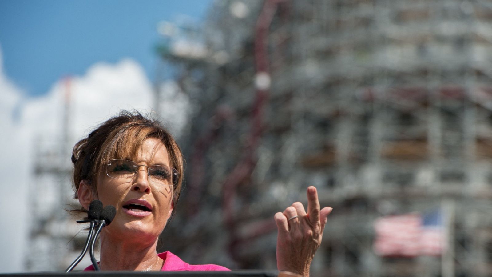 Imagen de archivo del 9 de septiembre del 2015 de Sarah Palin durante un discurso frente al Capitolio de Estados Unidos.