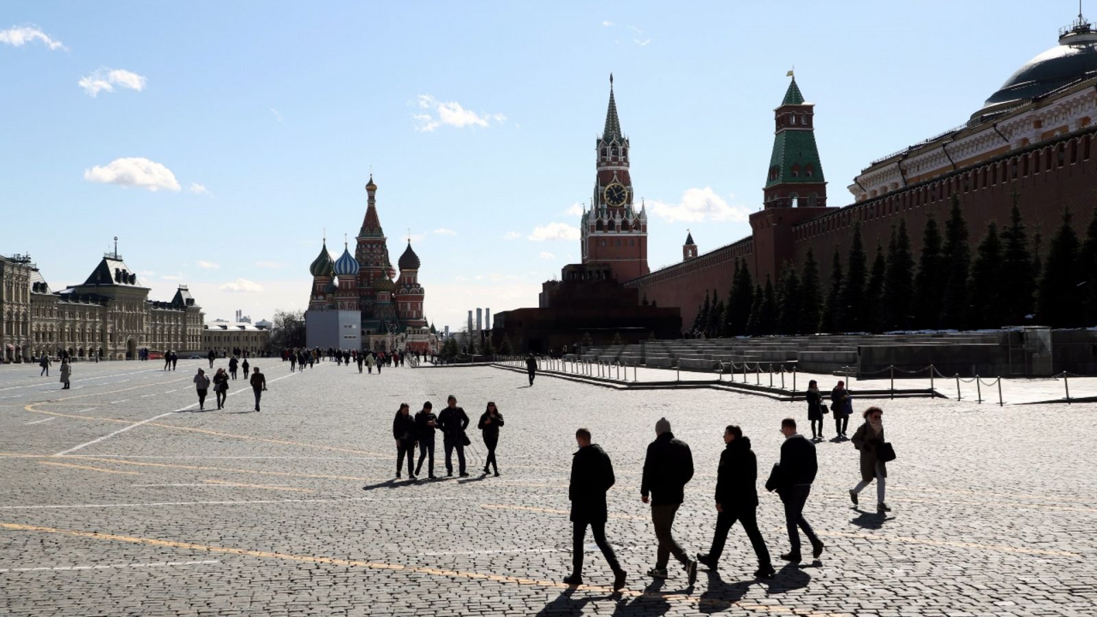 Una imagen de la Plaza Roja de Moscú y el Kremlin a la derecha.