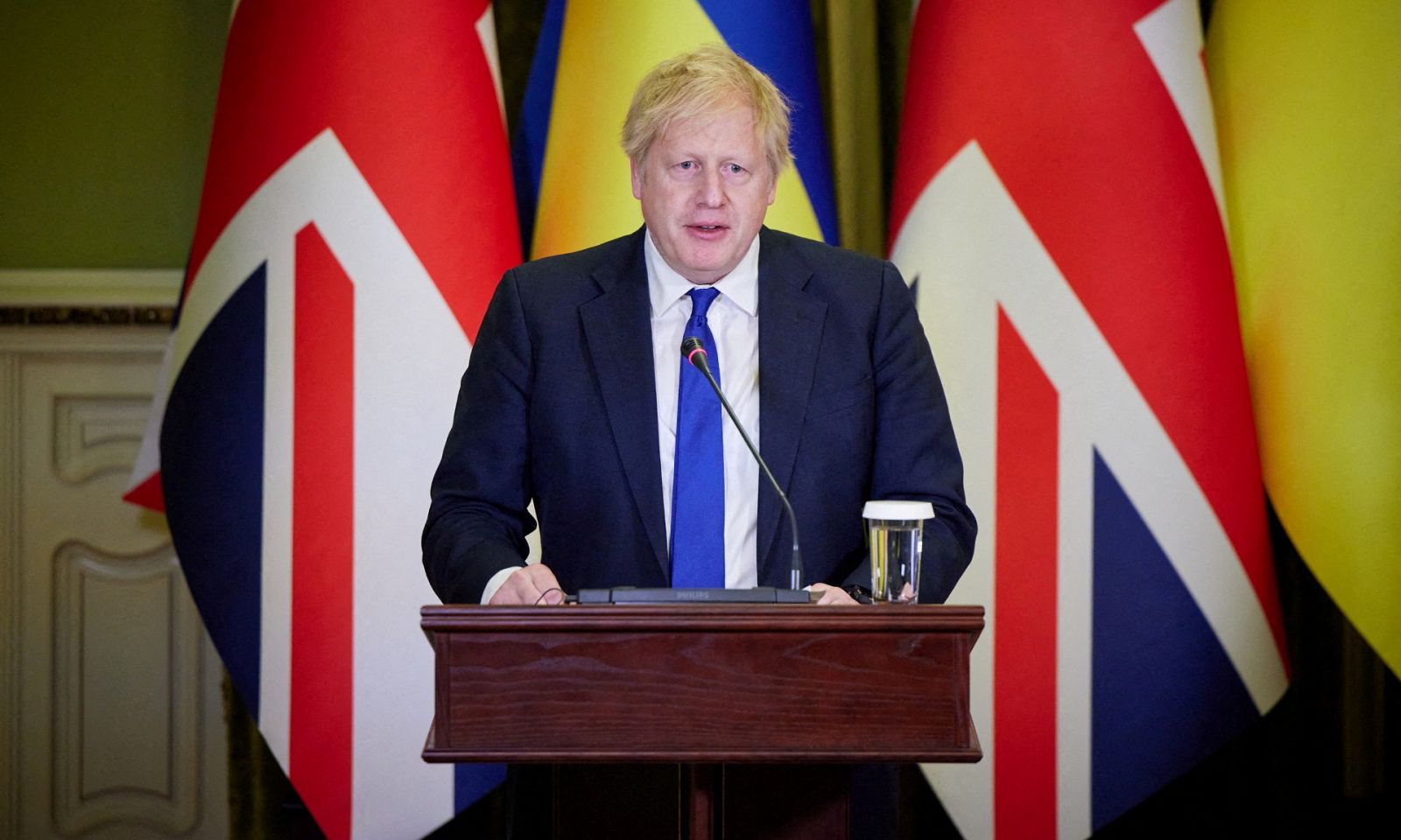 Imagen de archivo del primer ministro británico, Boris Johnson, en Kiev, Ucrania. 