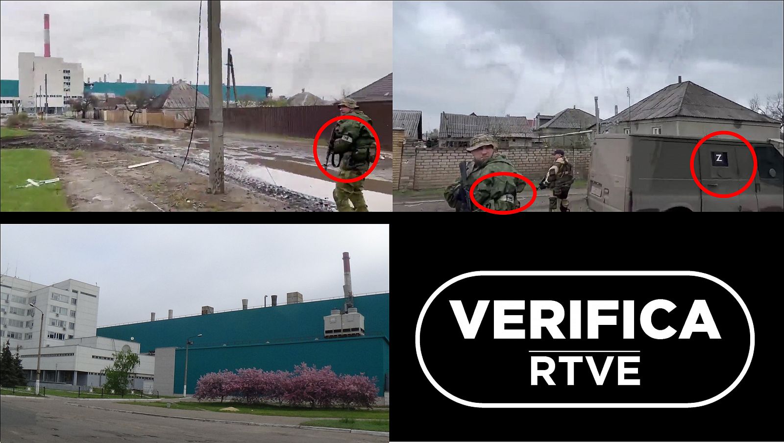 Captura de imágenes de un video que muestra tropas rusas en Rubizhne con sello Verifica