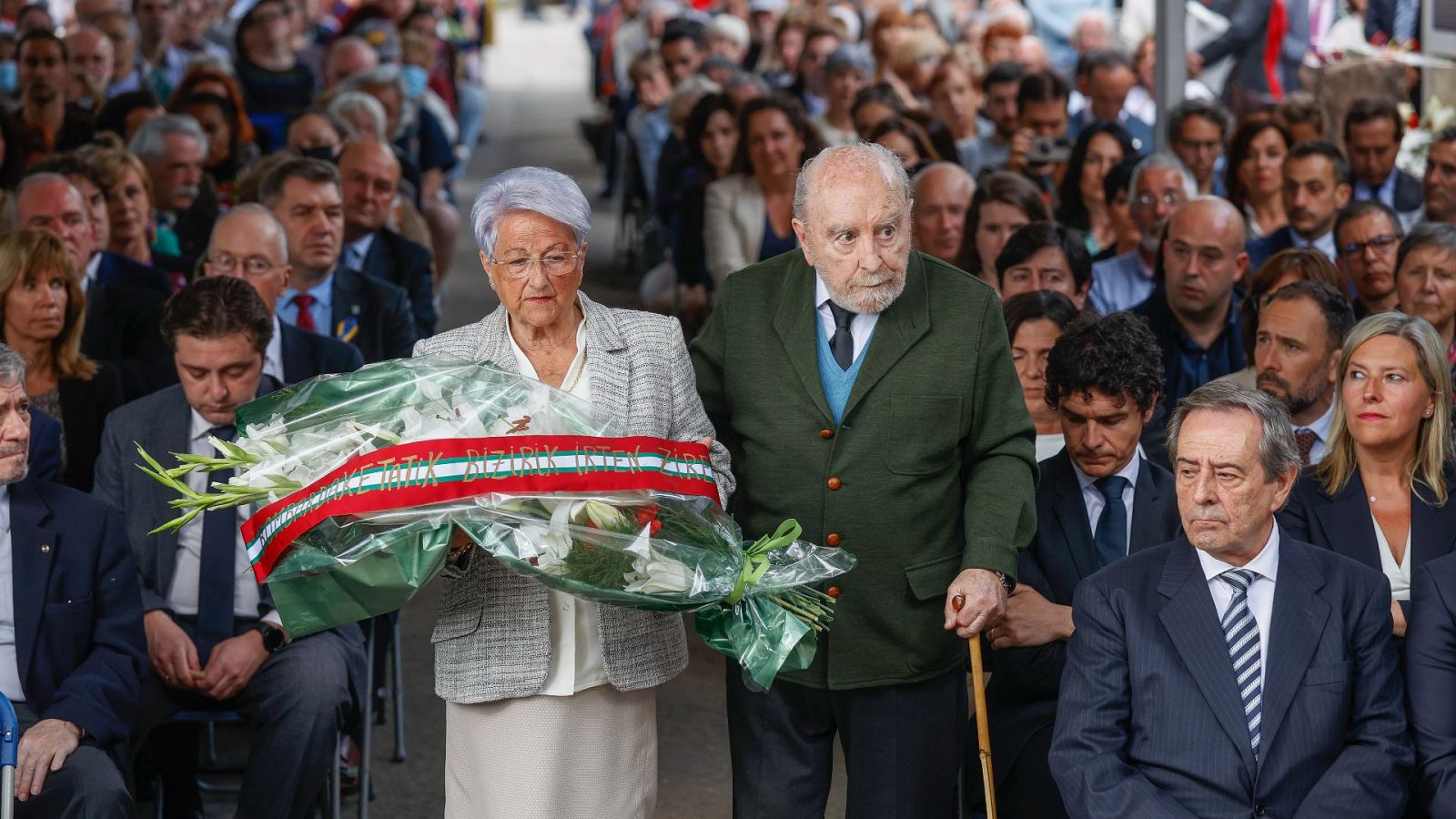 Varios supervivientes del bombardeo de Gernika han participado este martes en la conmemoración del 85 aniversario