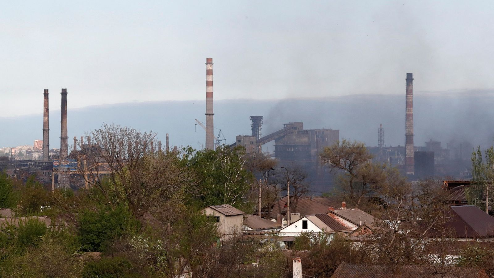 Imagen aérea de la acería de Azovstal, Mariúpol, Ucrania