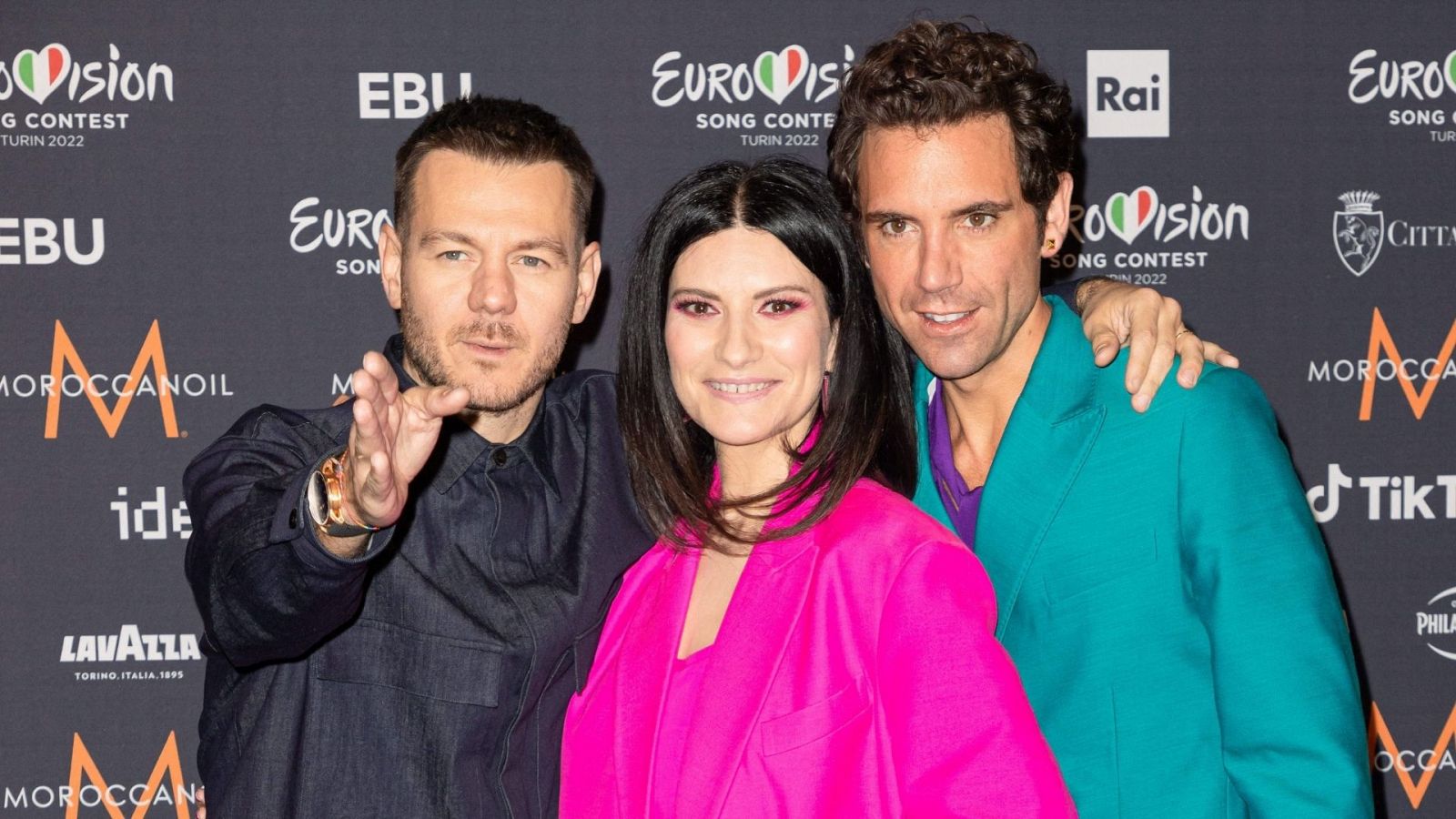 Los presentadores de Eurovisión 2022  Alessandro Cattelan, Laura Pausini y Mika