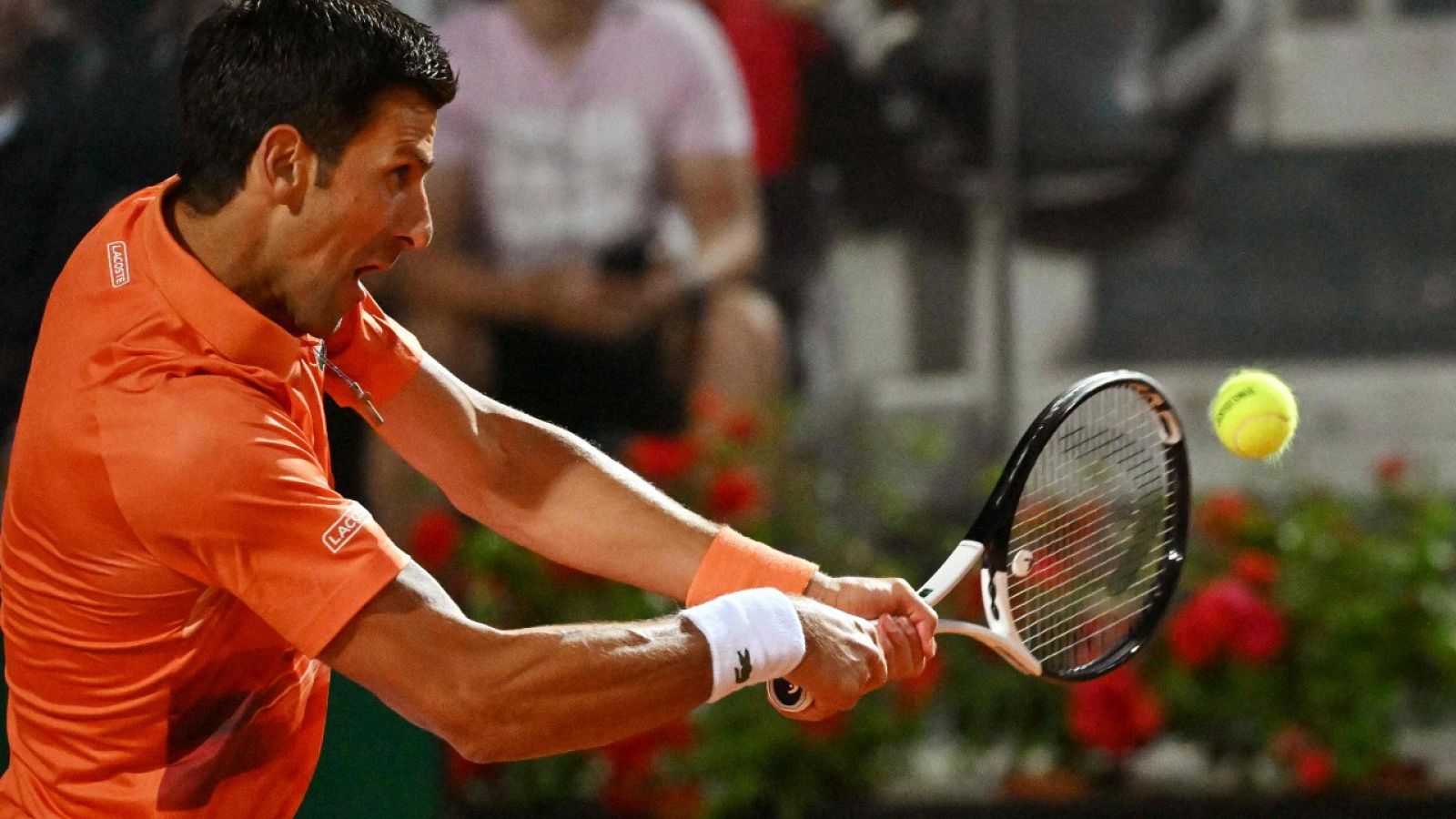 Imagen de Novak Djokovic en el Abierto de Roma de tenis.